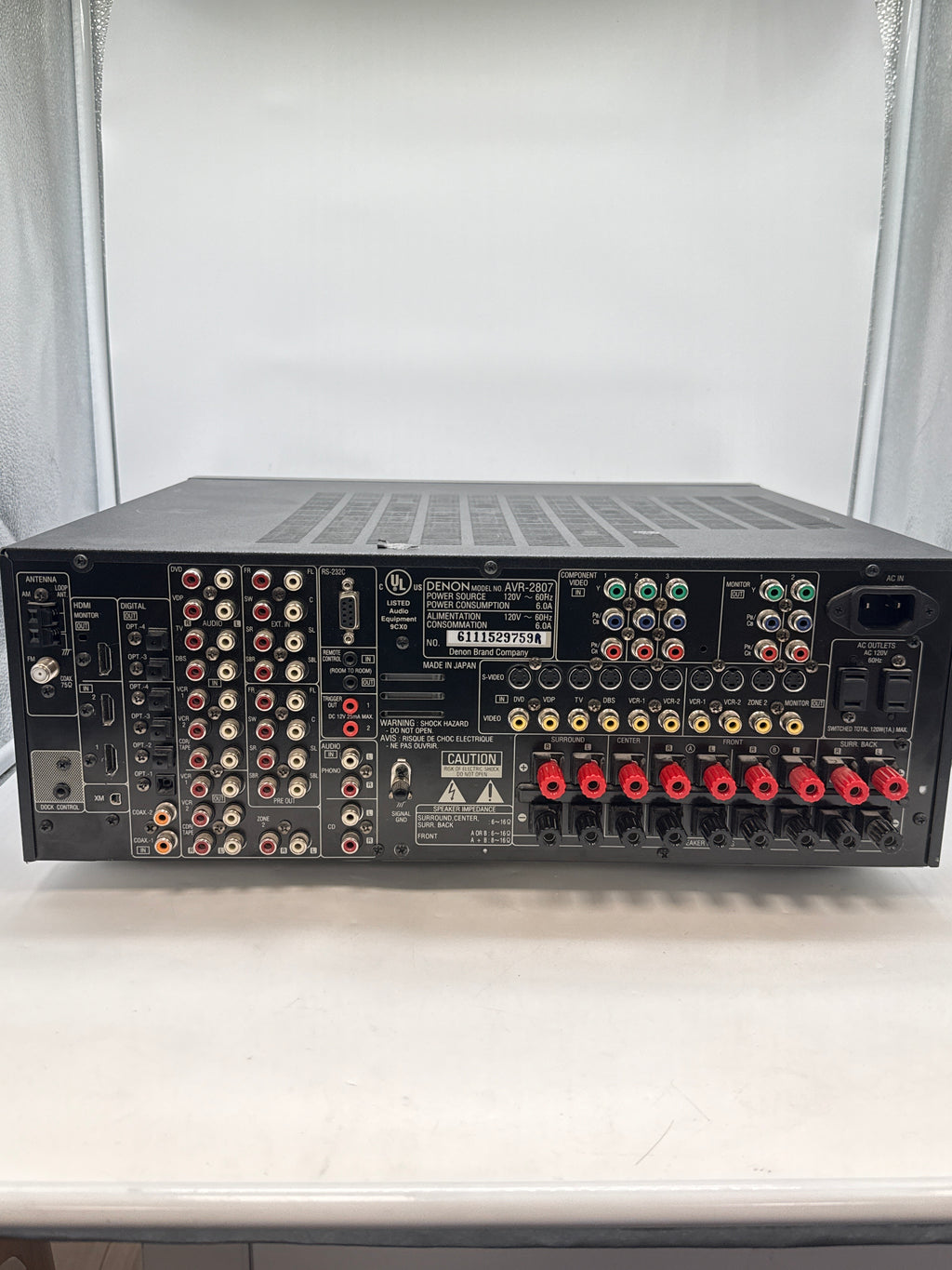 Denon AVR-2807 AL24 7.1 A/V Receiver Black - Used Tested