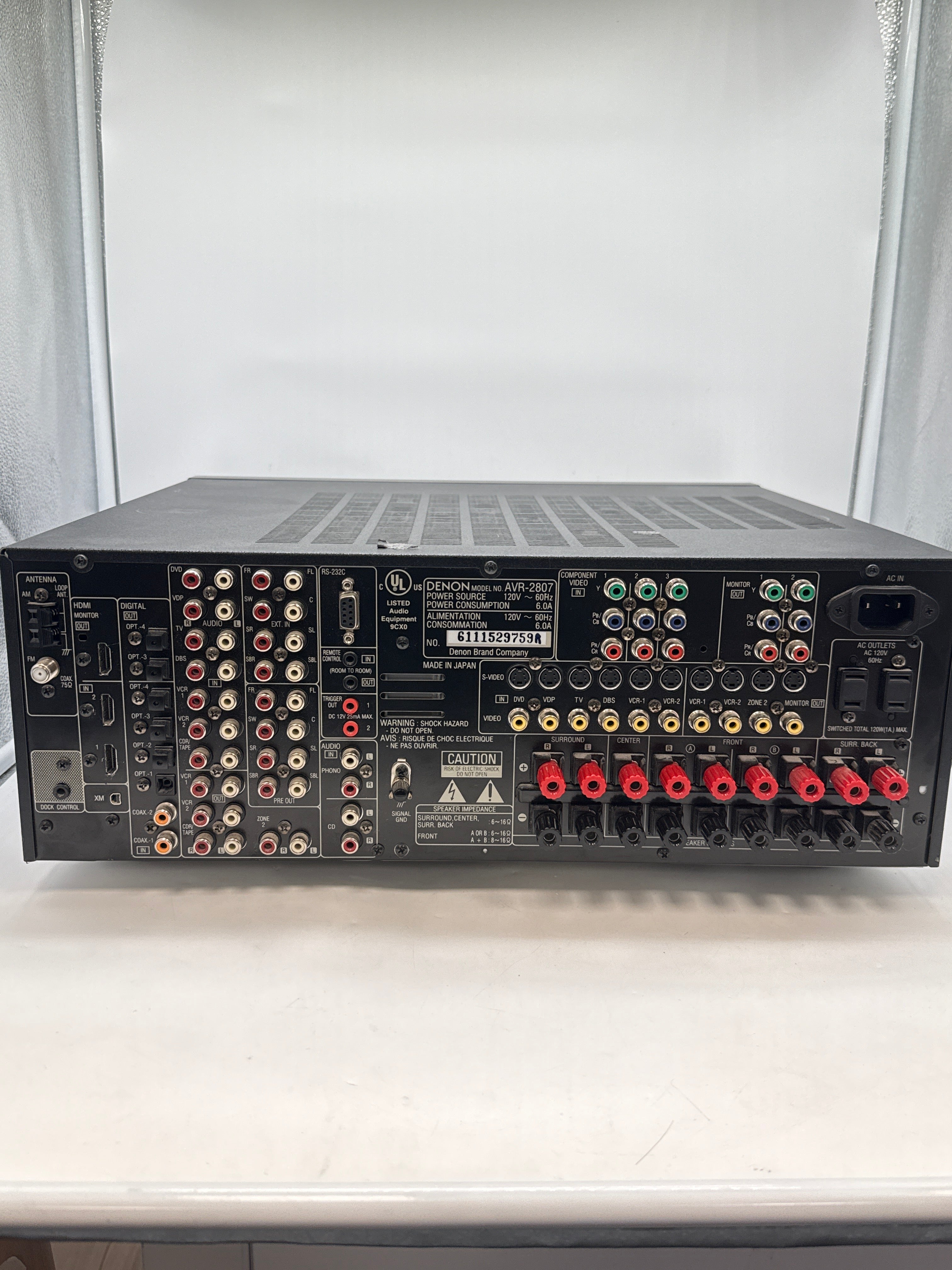Denon AVR-2807 AL24 7.1 A/V Receiver Black - Used Tested