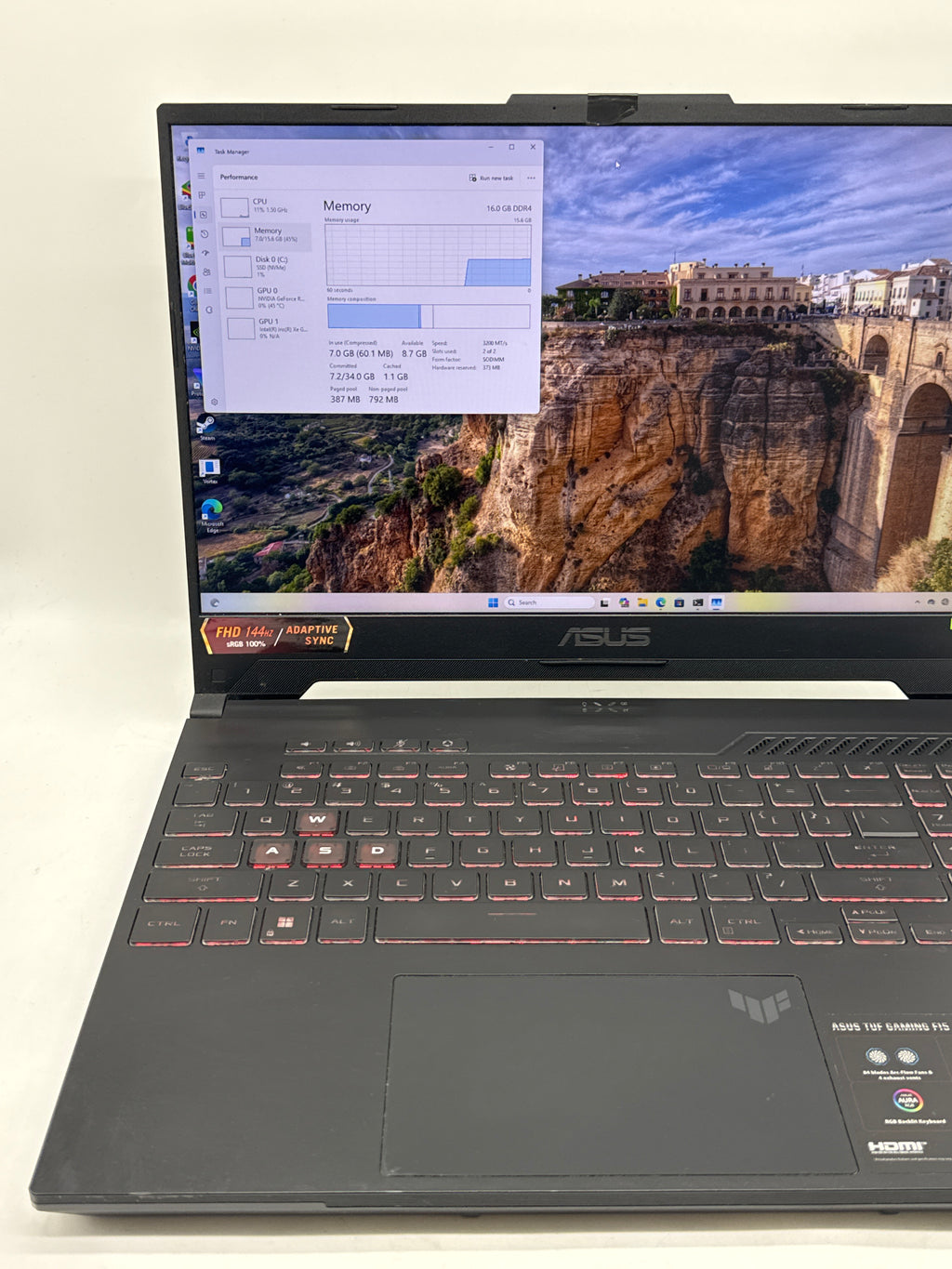 Asus TUF Gaming F15 FX507ZI4 i7-12700H 16GB 1TB SSD RTX 4070 - Used