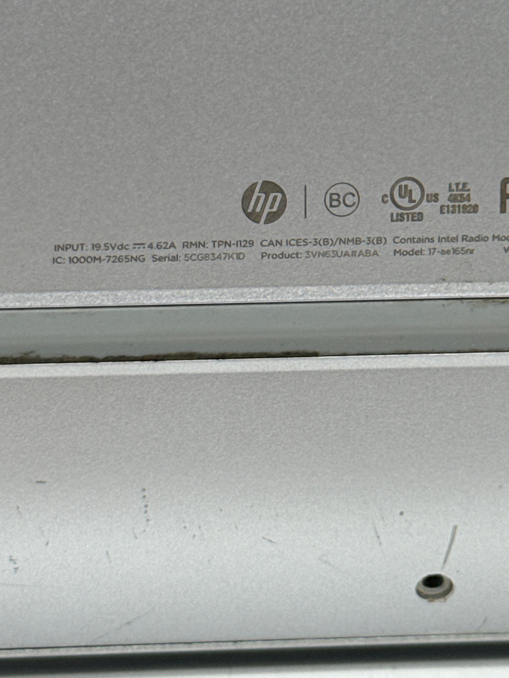 HP Envy 17-ae165nr 17" Laptop Core i7 8550U 8GB RAM 1TB HDD - For Parts