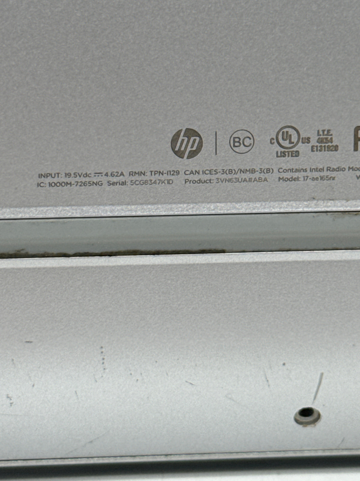 HP Envy 17-ae165nr 17" Laptop Core i7 8550U 8GB RAM 1TB HDD - For Parts