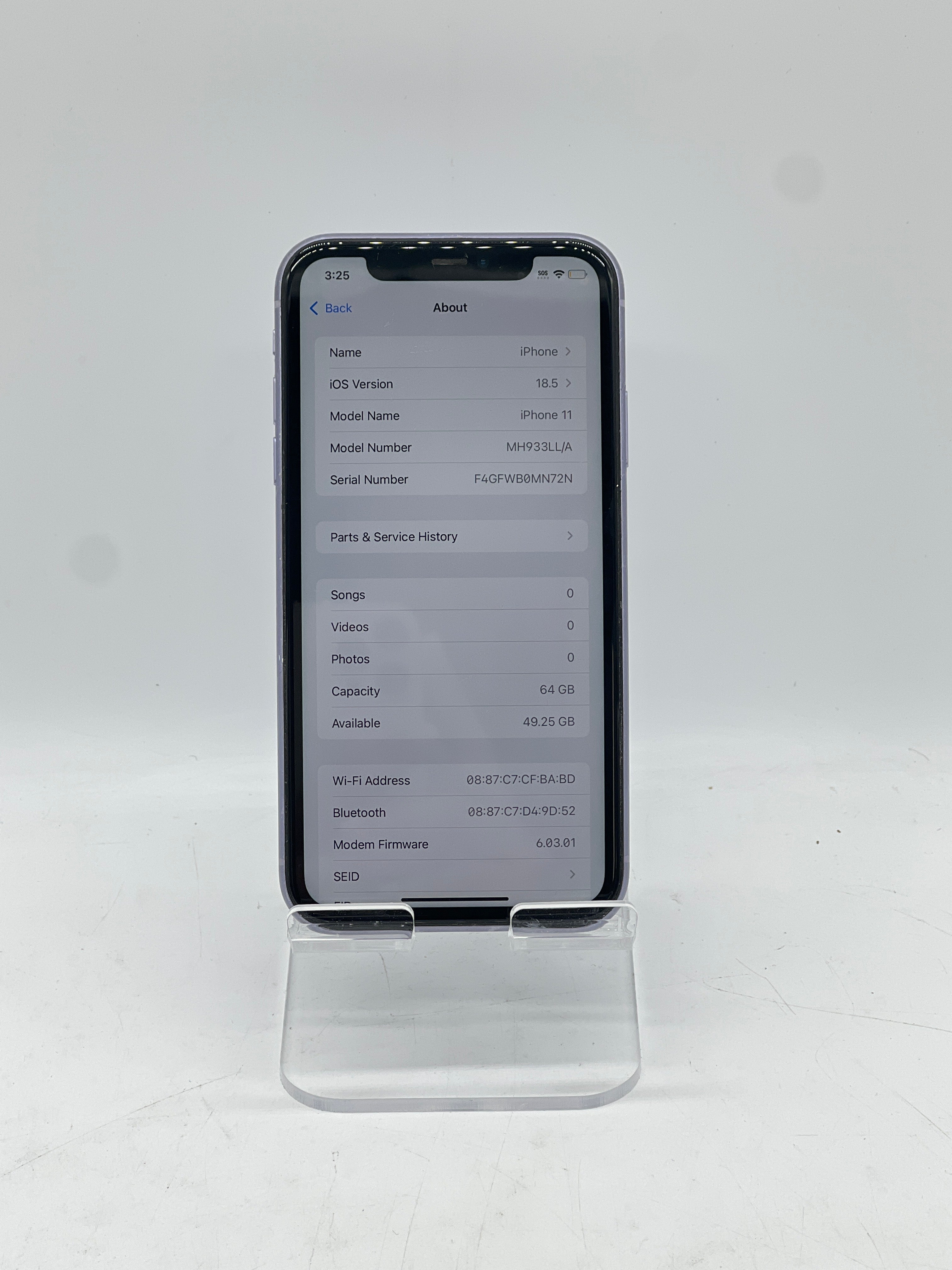 Apple iPhone 11 64GB T-Mobile Purple - For Parts (Bad Battery)