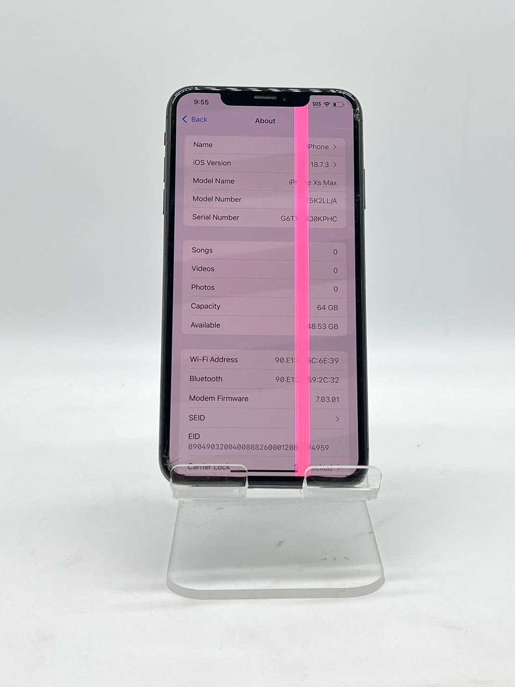 Apple iPhone XS Max 64GB Boost Mobile Black - For Parts (Bad LCD)