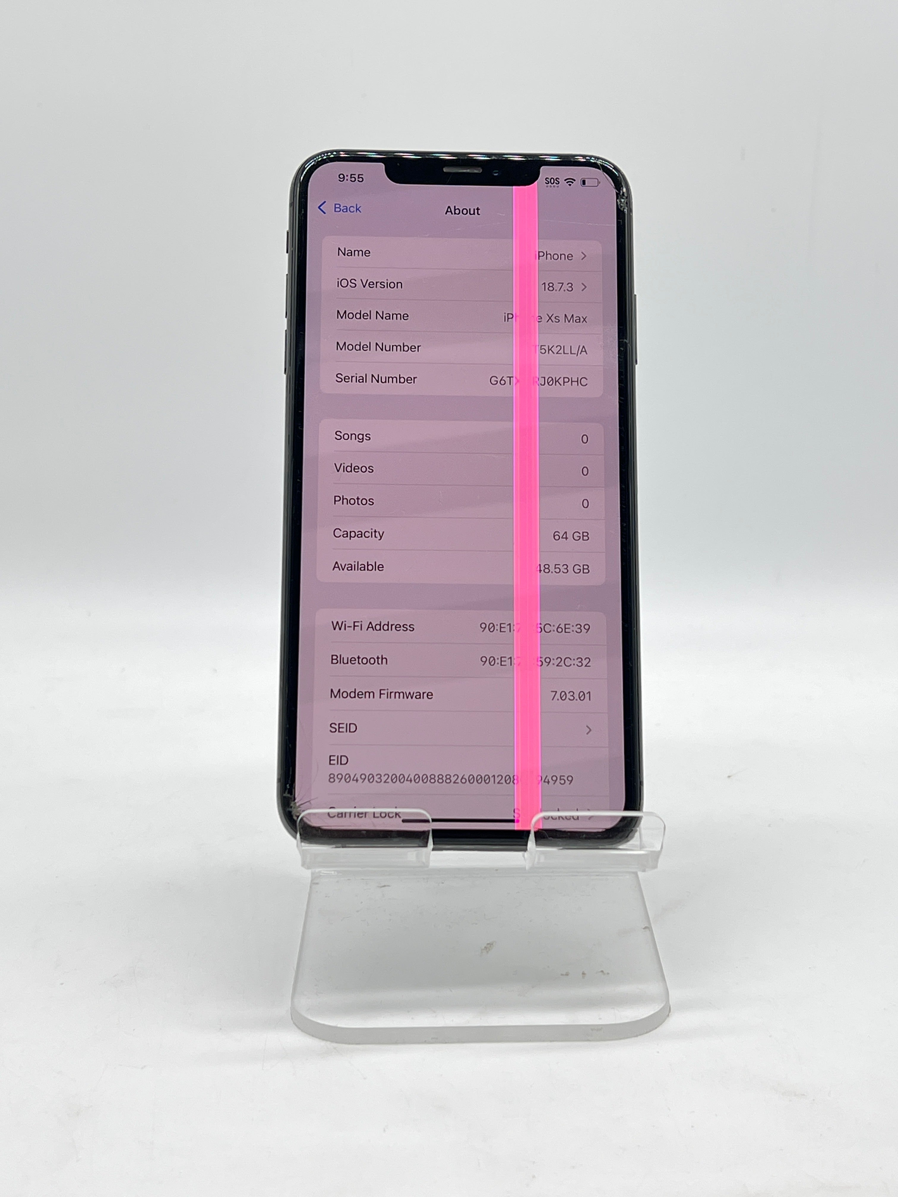 Apple iPhone XS Max 64GB Boost Mobile Black - For Parts (Bad LCD)