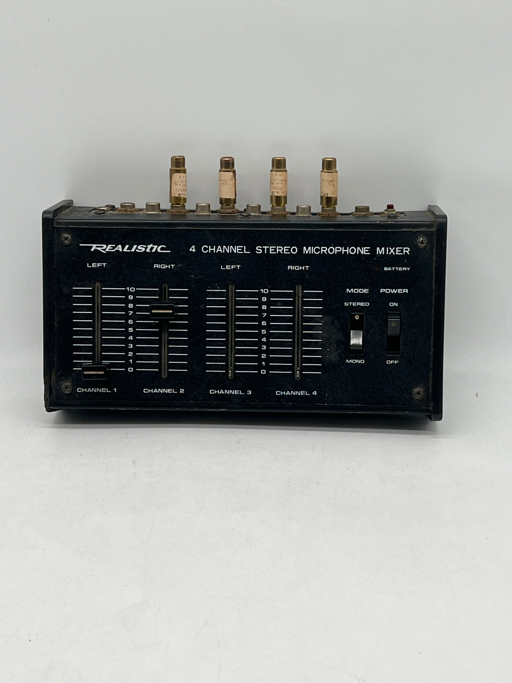 Vintage Realistic 4 Channel Stereo Microphone Mixer 32-1105 Black