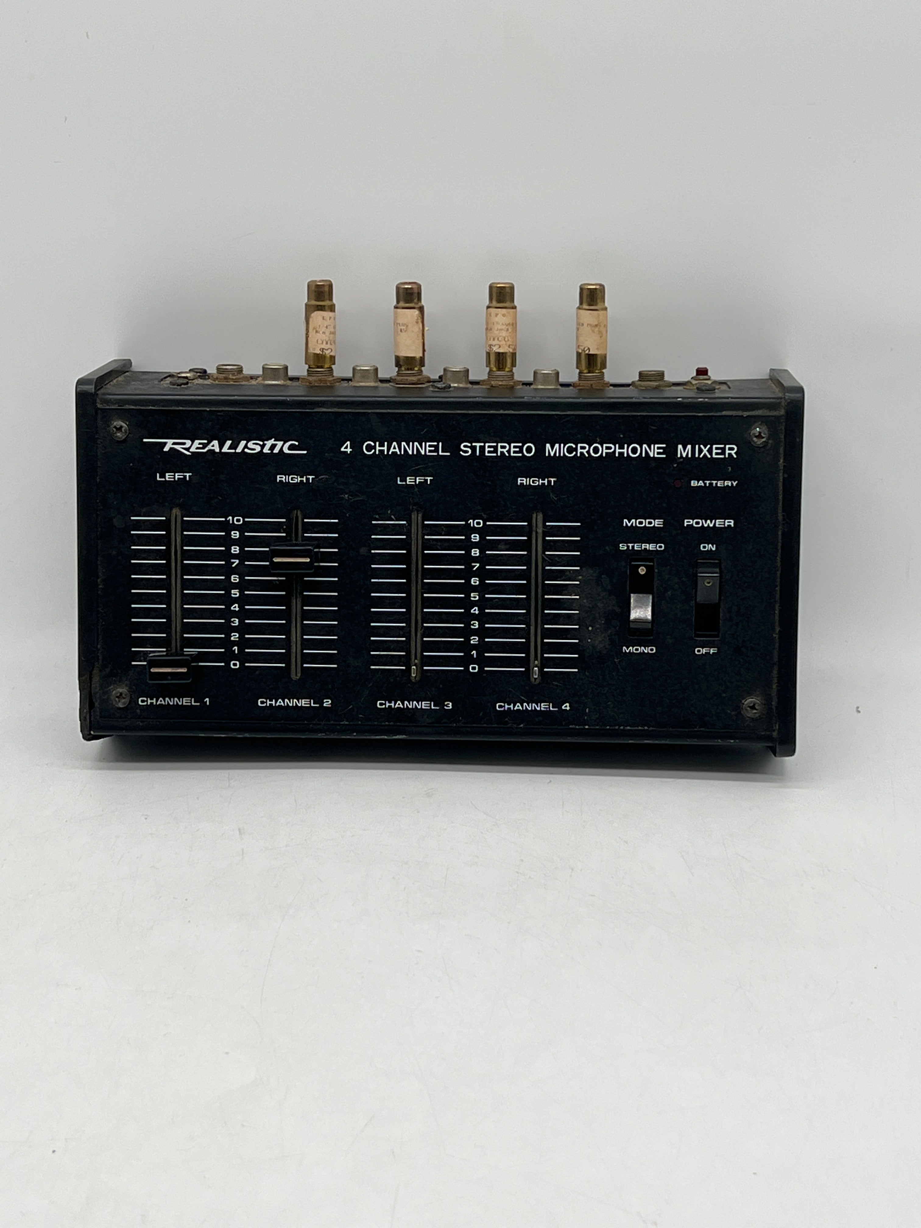 Vintage Realistic 4 Channel Stereo Microphone Mixer 32-1105 Black