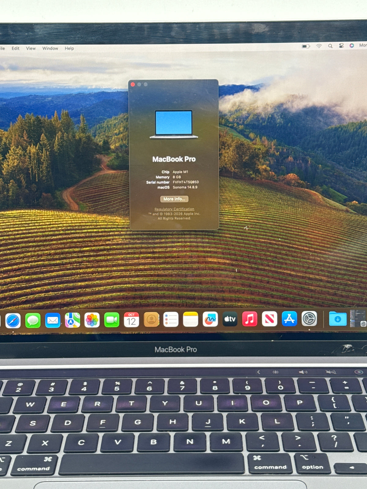 Apple MacBook Pro 13in A2338 M1 8GB RAM 256GB SSD Cracked Screen - For Parts