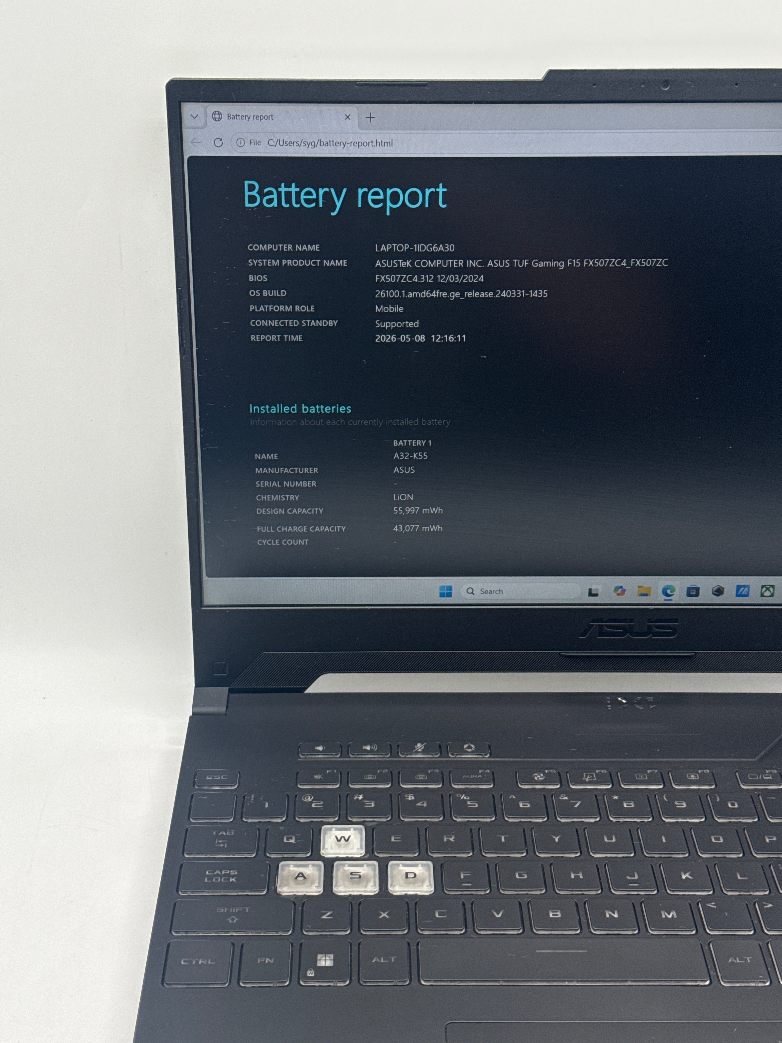Asus TUF F15 FX507Z 15.6" i5-12500H 16GB RAM 512GB SSD GeForce RTX 3050