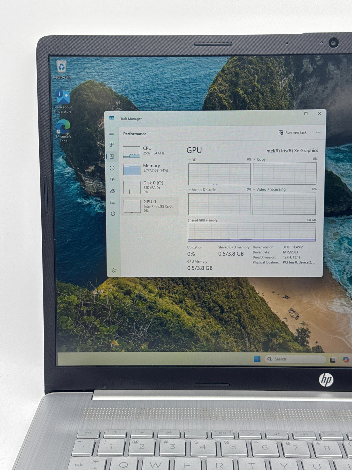 HP 17-cn0023dx 17" Intel Core i5-1135G7 8GB RAM 256GB SSD Silver - Used