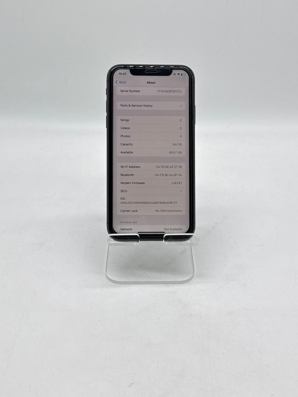 Apple iPhone 11 64GB Factory Unlocked - Cracked Back Unknown Display