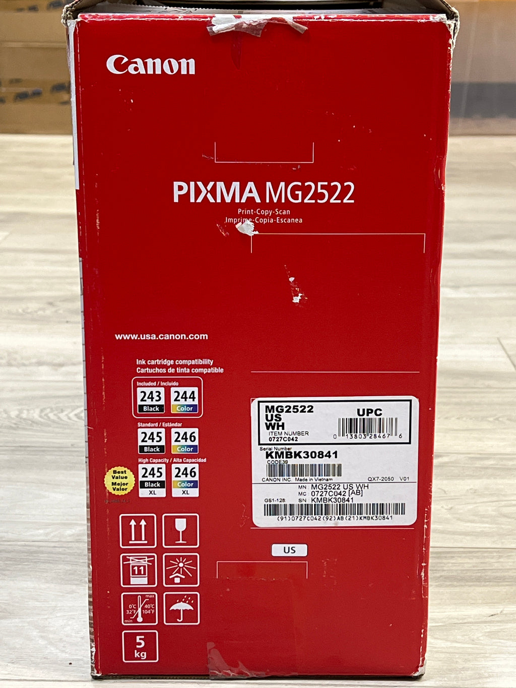 Canon PIXMA MG2522 All-In-One Color Inkjet Printer - White