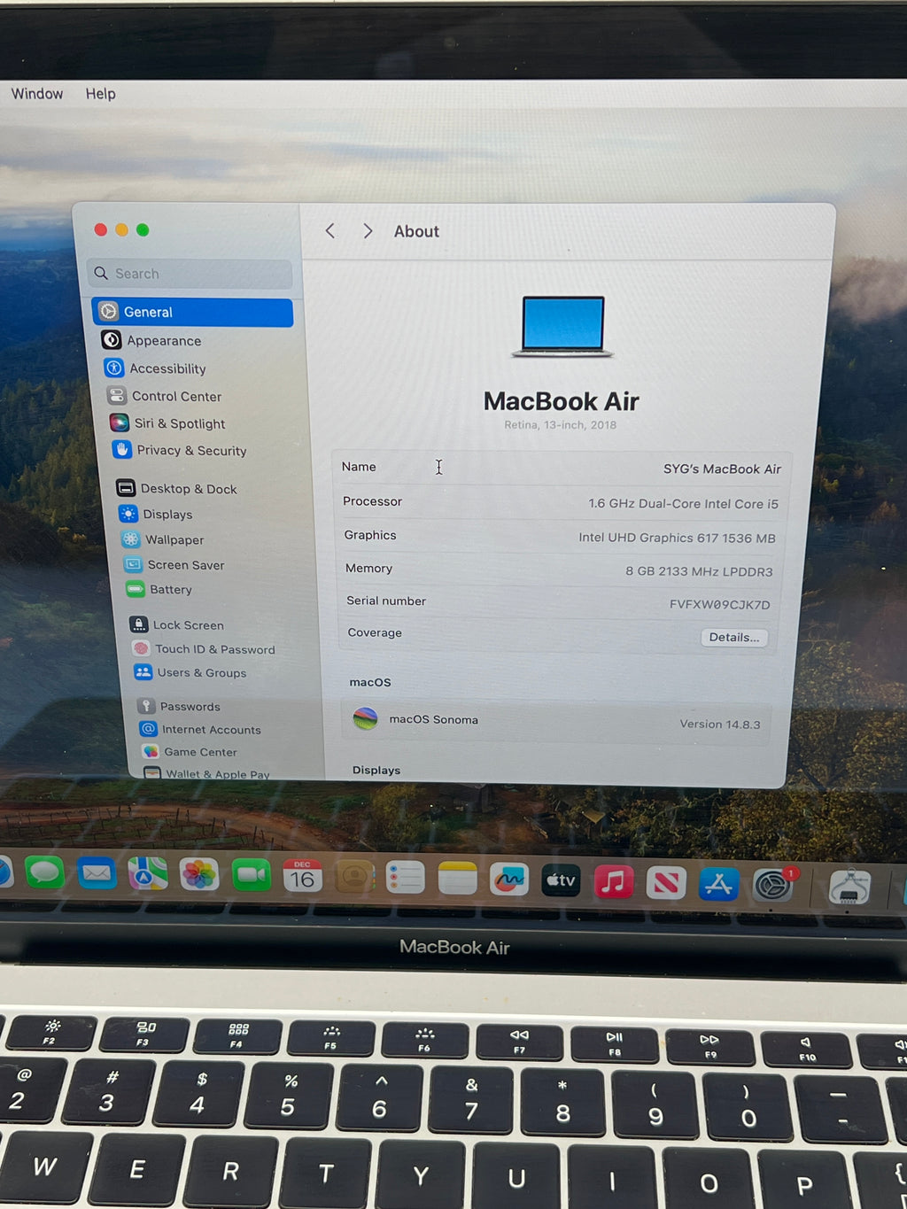 Apple MacBook Air 13" A1932 2019 Intel Core i5 8GB 128GB Silver Used