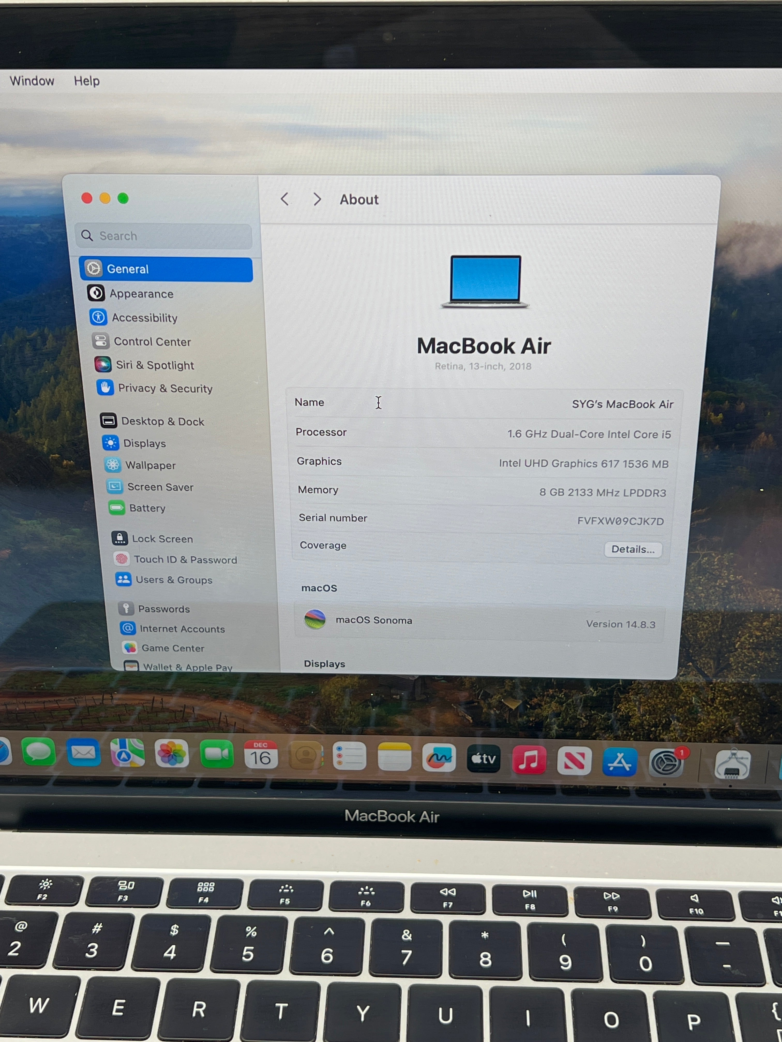 Apple MacBook Air 13" A1932 2019 Intel Core i5 8GB 128GB Silver Used
