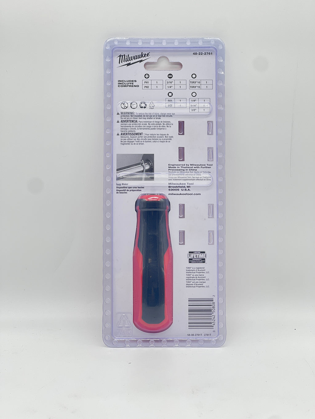 Milwaukee 48-22-2761 Multi-Bit Driver 11 Pieces Torx Steel Red New In Box