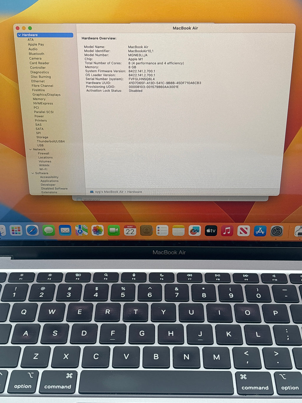 Apple MacBook Air 13" A2337 M1 8GB RAM 256GB SSD