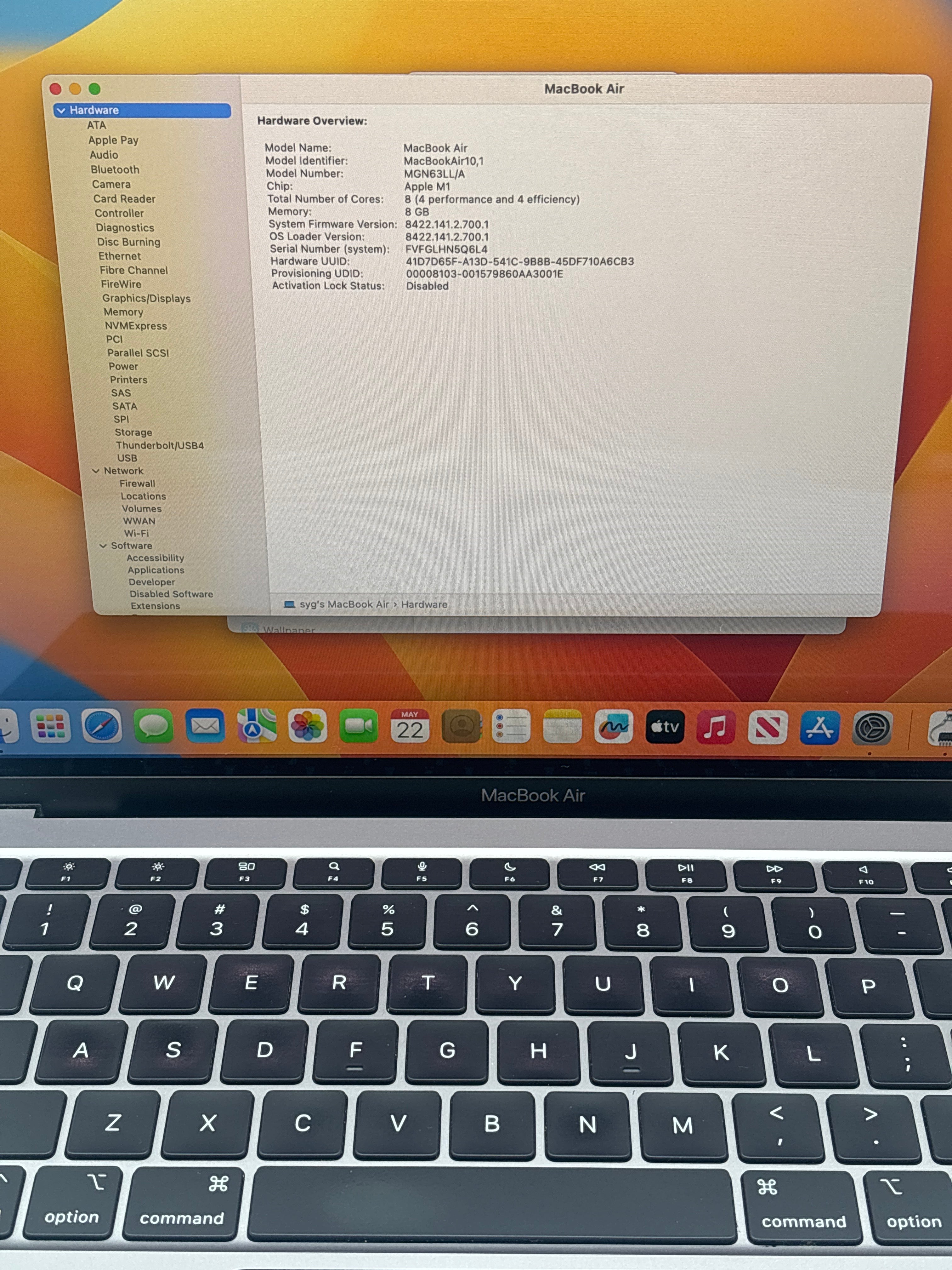 Apple MacBook Air 13" A2337 M1 8GB RAM 256GB SSD