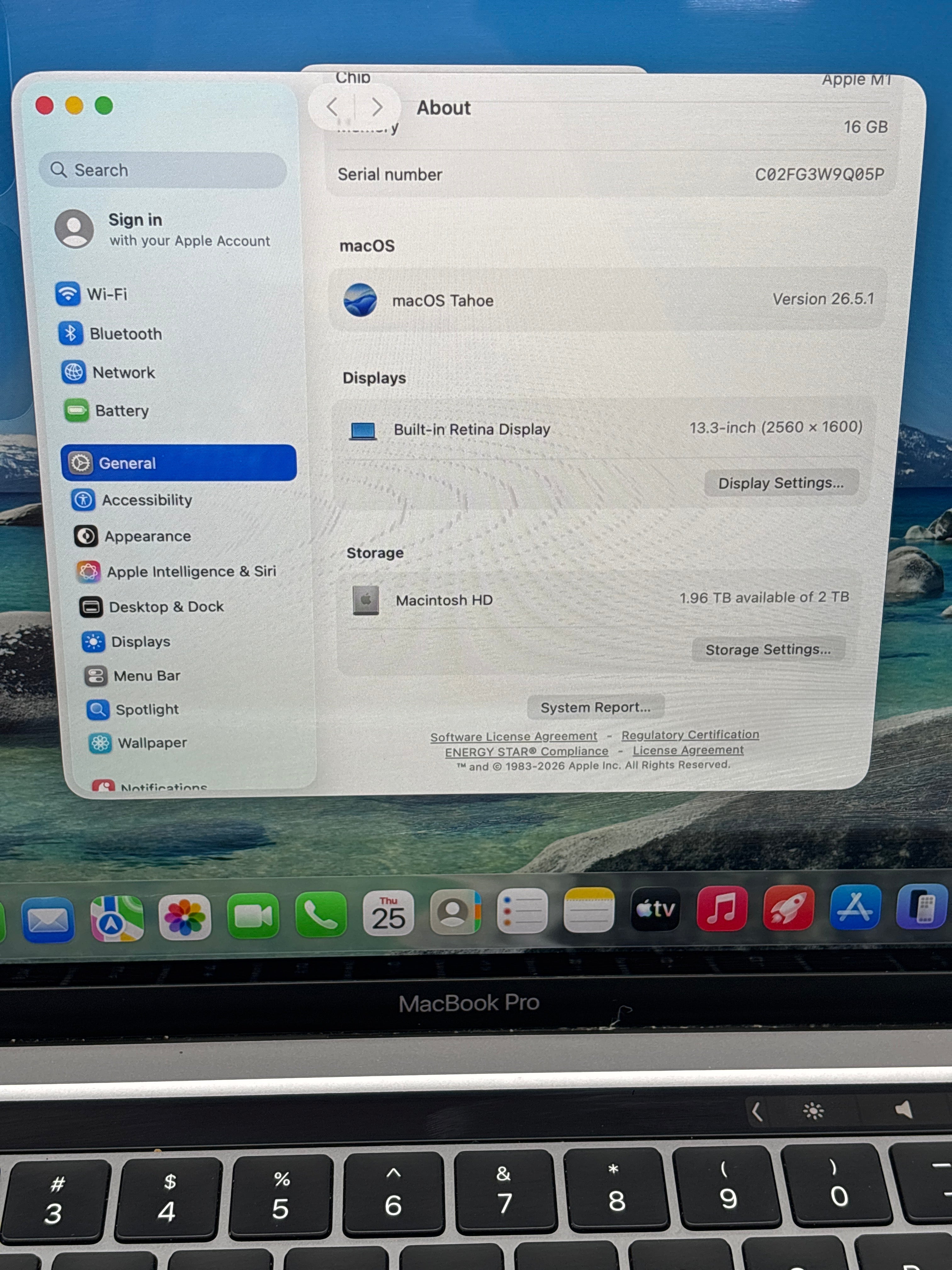 Apple MacBook Pro 13" A2338 M1 16GB RAM 2TB SSD - For Parts