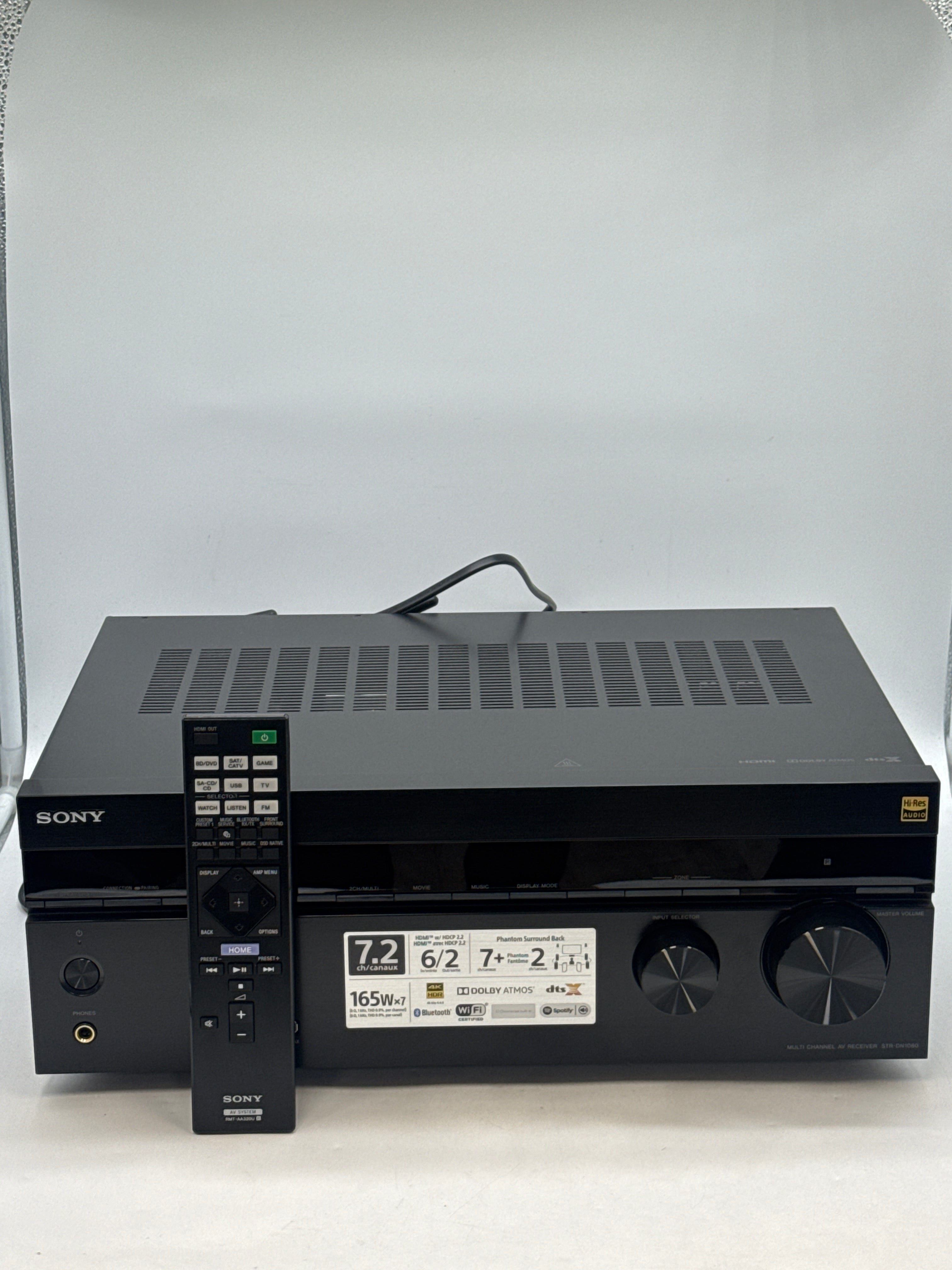 Sony STR-DN1080 7.2 Channel 240W A/V Receiver Black w/Remote