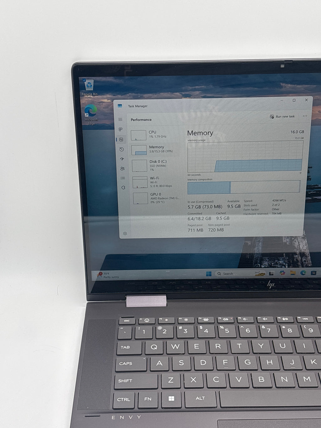 HP ENVY X360 15-fh0023dx Ryzen 7 7730U 16GB RAM 512GB SSD