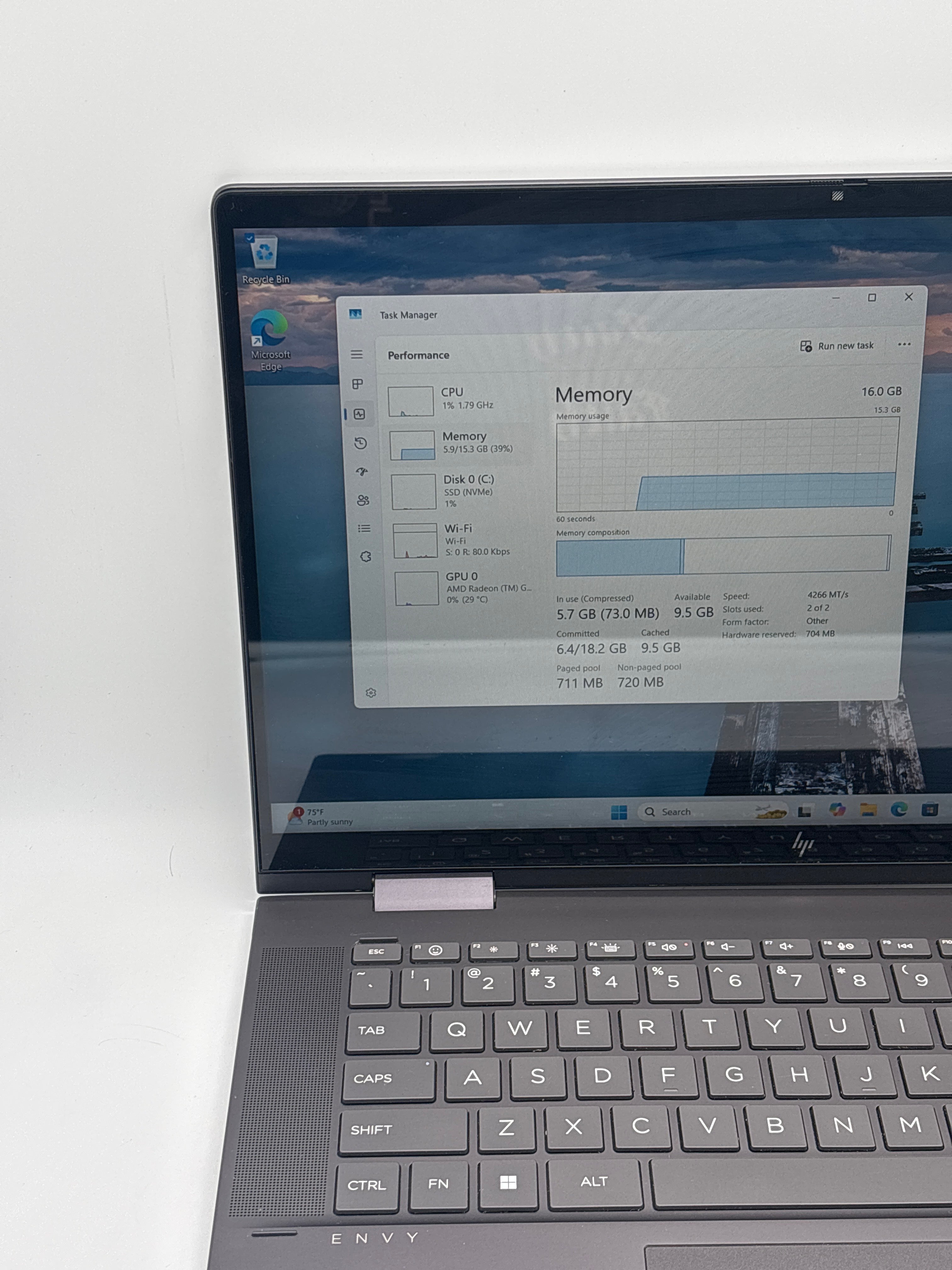 HP ENVY X360 15-fh0023dx Ryzen 7 7730U 16GB RAM 512GB SSD