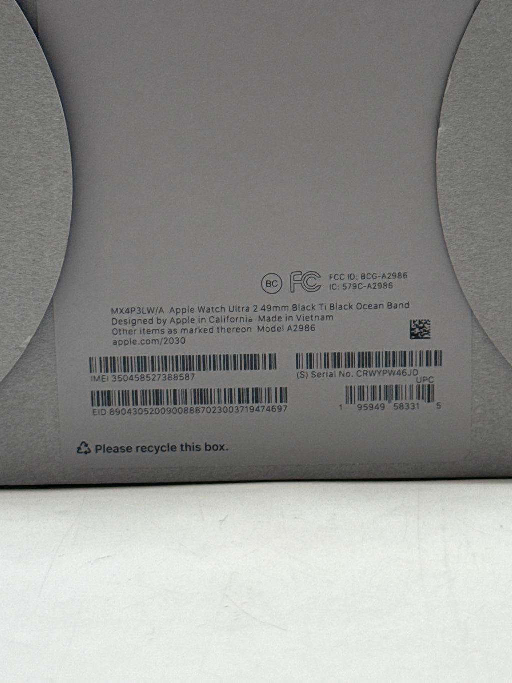 Apple Watch Ultra 2 A2986 49mm Titanium GPS Cellular - Used with Box