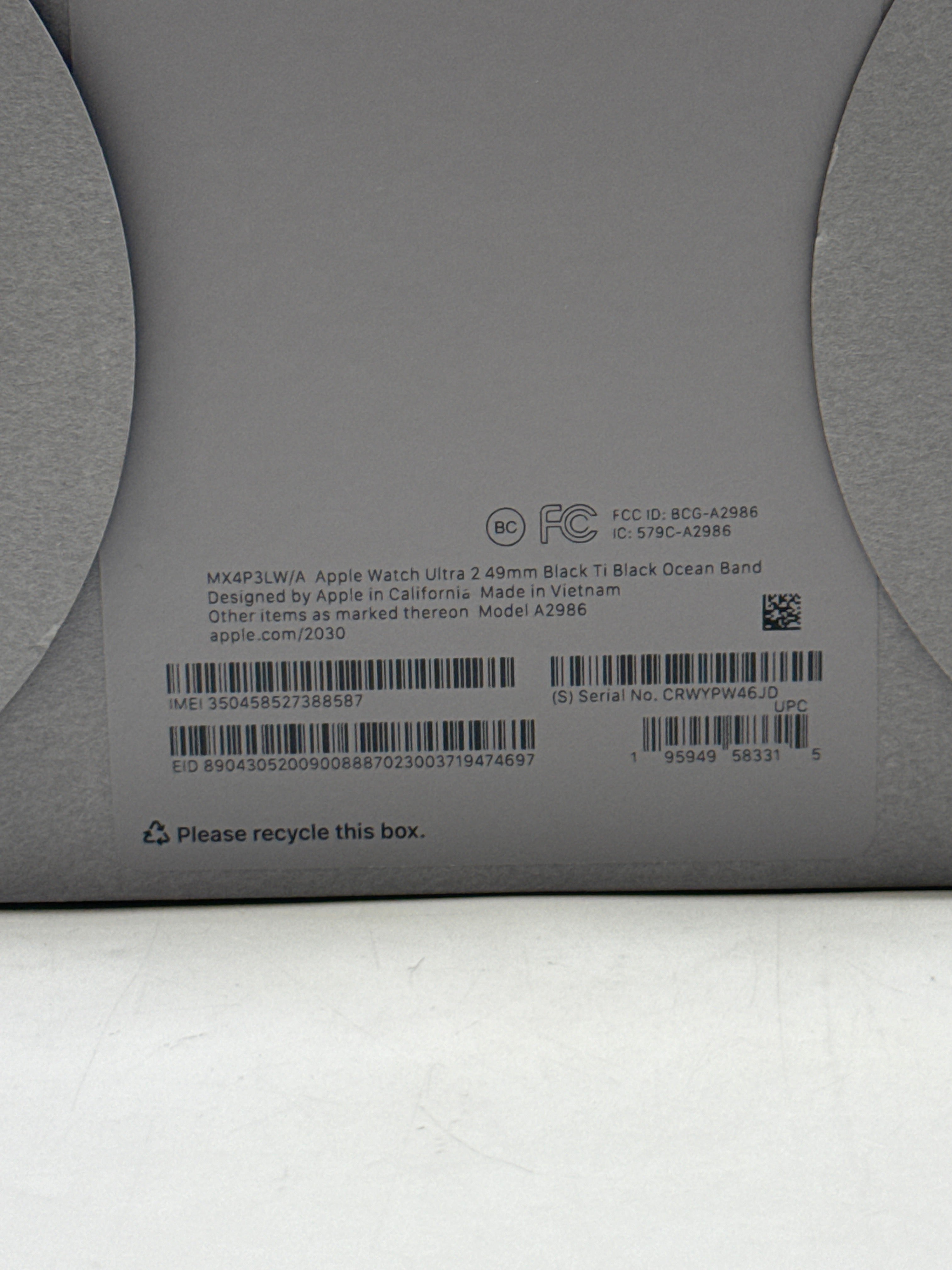 Apple Watch Ultra 2 A2986 49mm Titanium GPS Cellular - Used with Box