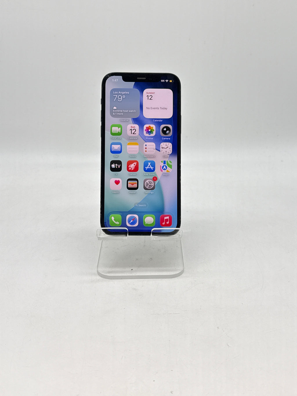 Apple iPhone 12 A2172 64GB Black Factory Unlocked - Cracked Screen Service Battery