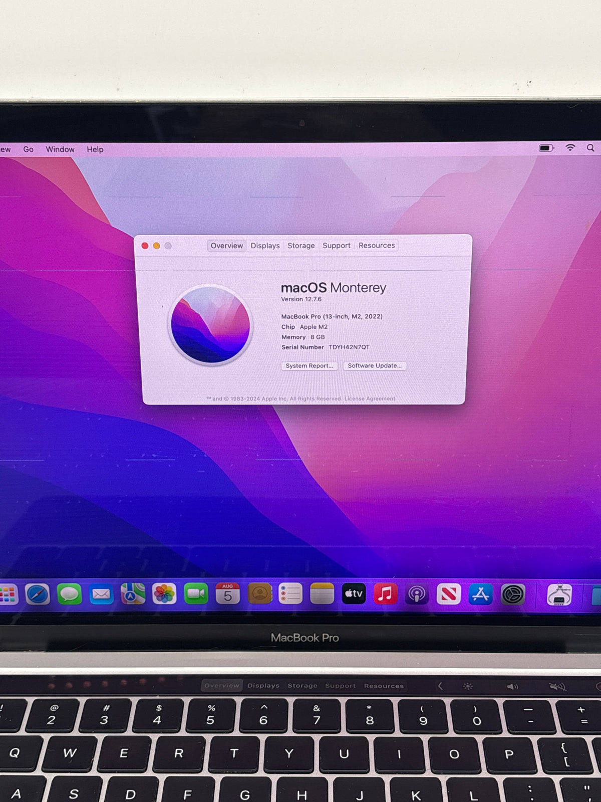 Apple MacBook Pro 13" A2338 M2 8GB RAM 512GB SSD - Screen Flicker