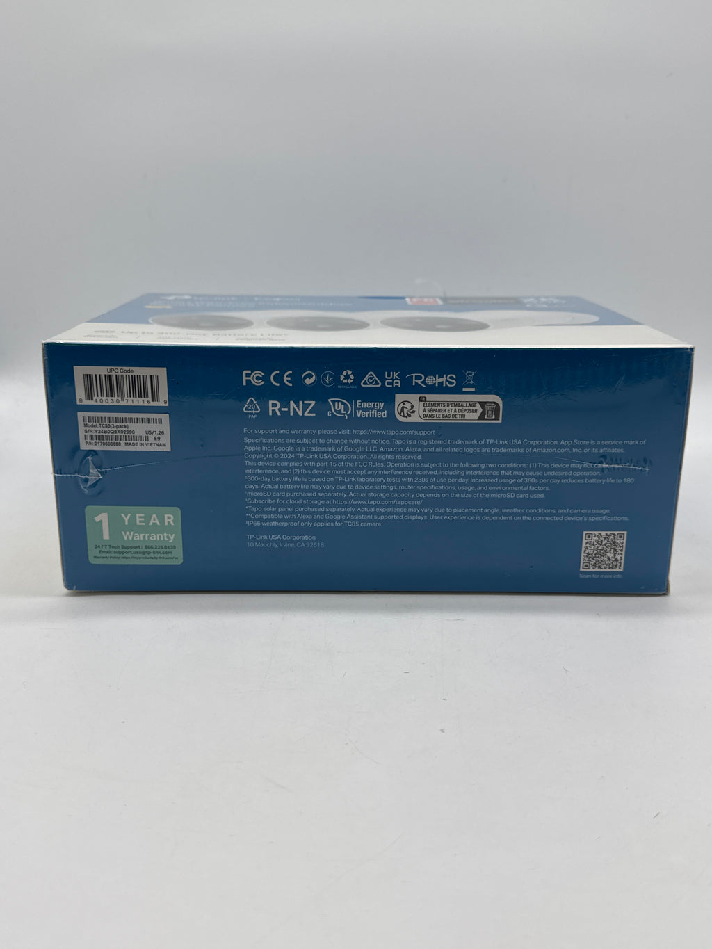 TP-Link Tapo WireFree 2K Magnetic Security Camera System 3-Pack - New