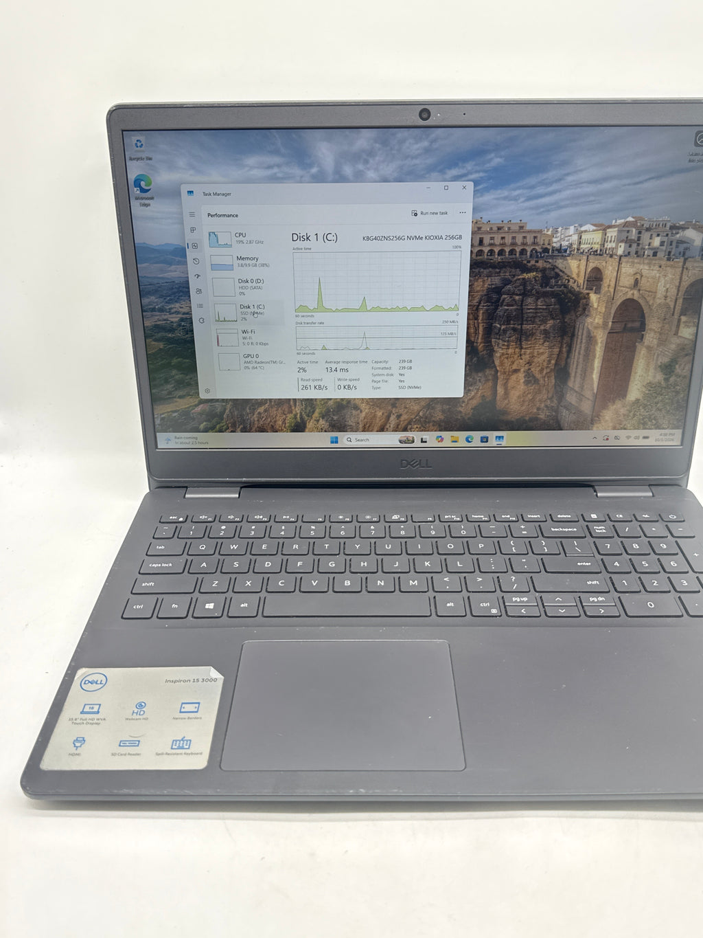 Dell Inspiron 15 3505 AMD Ryzen 5 3450U 12GB RAM 1TB HDD 256GB SSD - Used