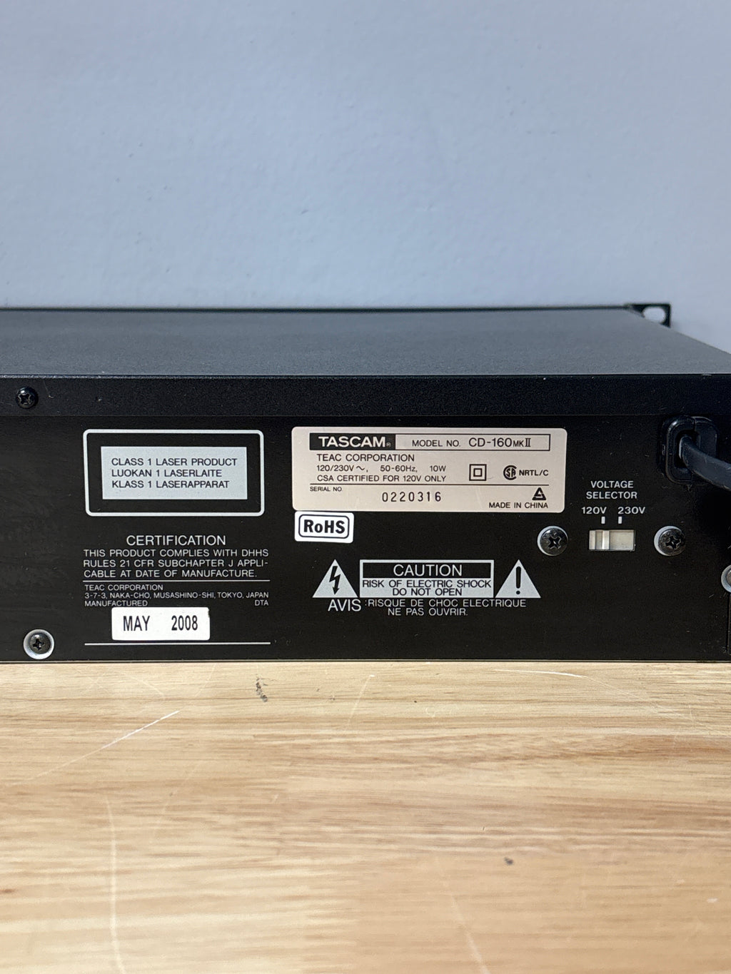 Tascam CD-160 MKII CD Player Black Bluetooth MP3 WAV
