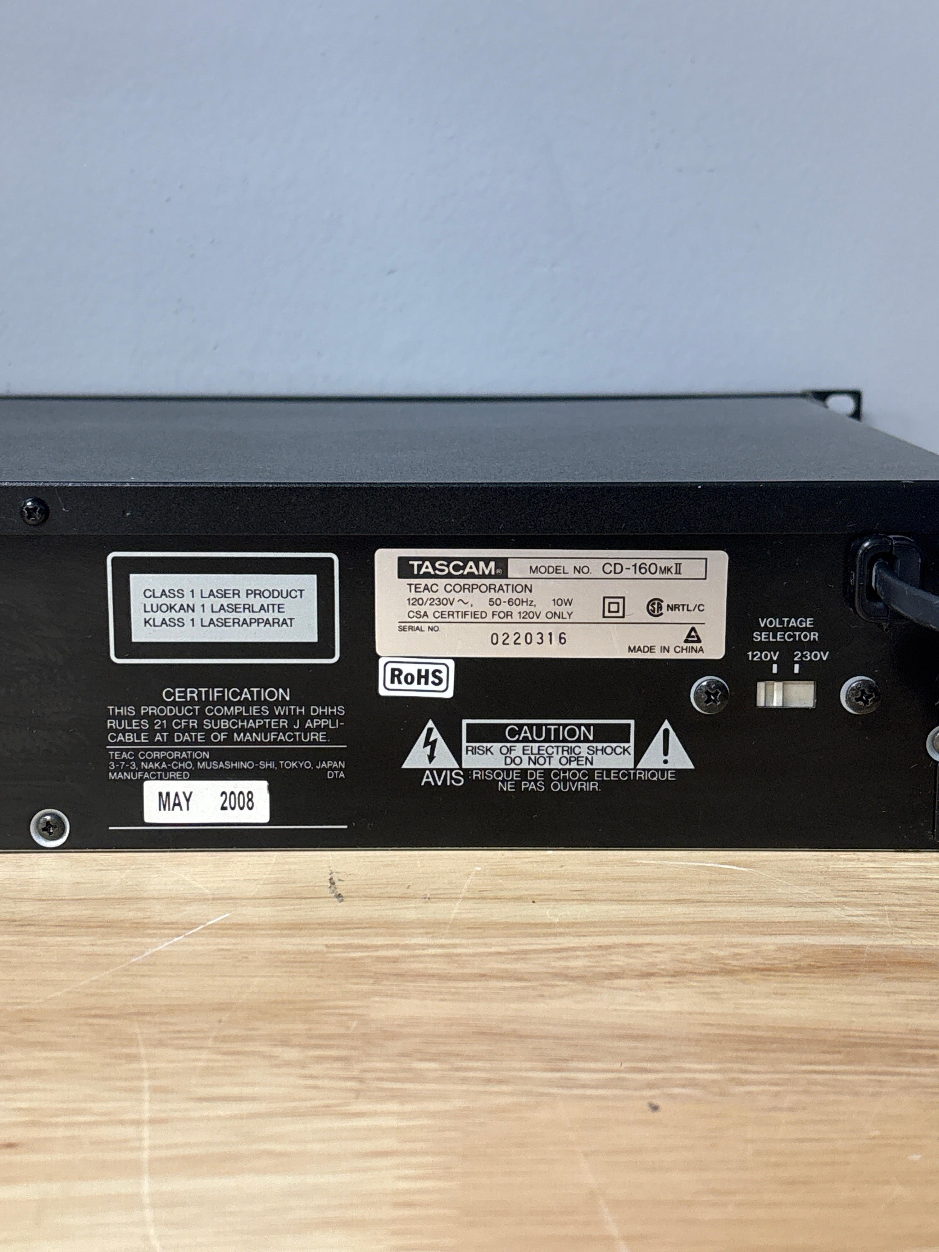 Tascam CD-160 MKII CD Player Black Bluetooth MP3 WAV