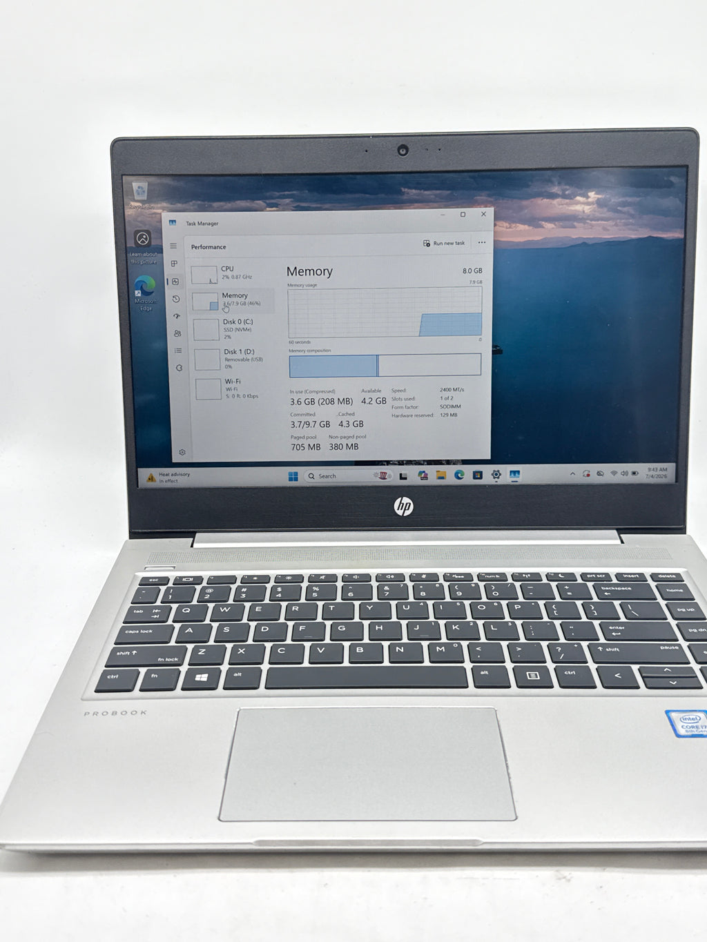 HP ProBook 440 G6 Core i7-8565U 8GB RAM 256GB SSD - Used