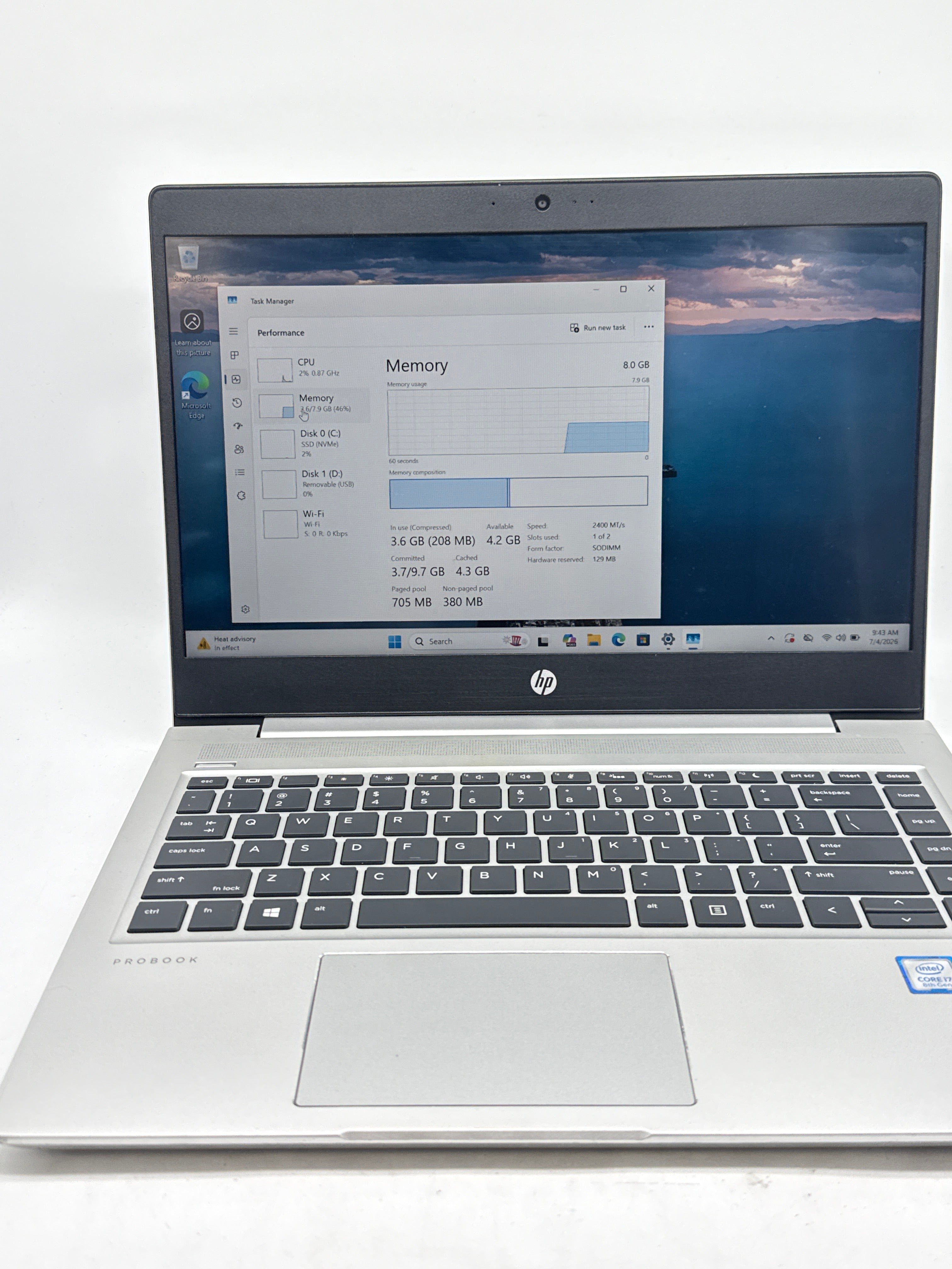 HP ProBook 440 G6 Core i7-8565U 8GB RAM 256GB SSD - Used