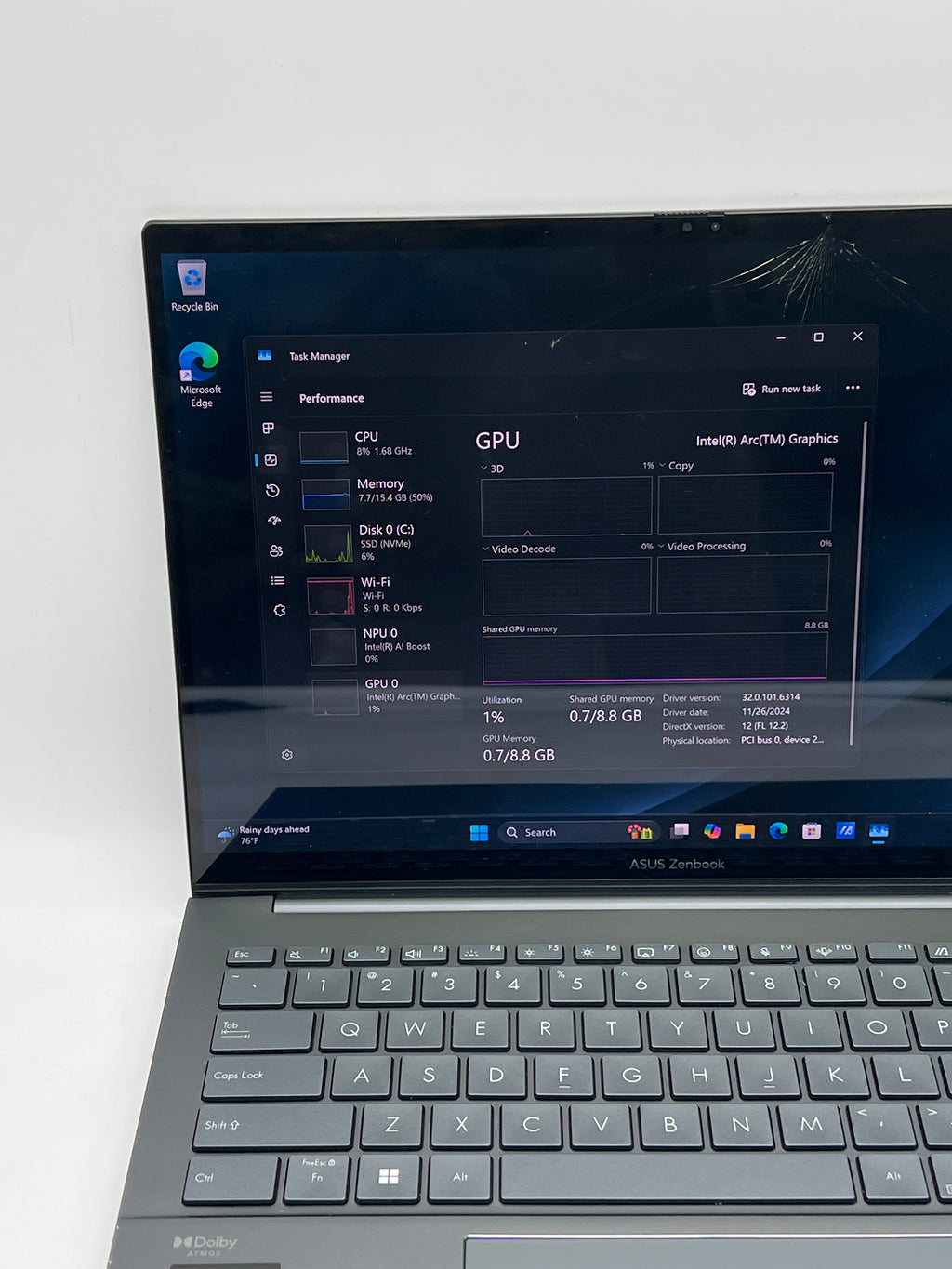 Asus Zenbook 14 Q425M OLED Ultra 7 155H 16GB RAM 1TB SSD - For Parts (Read DESC)