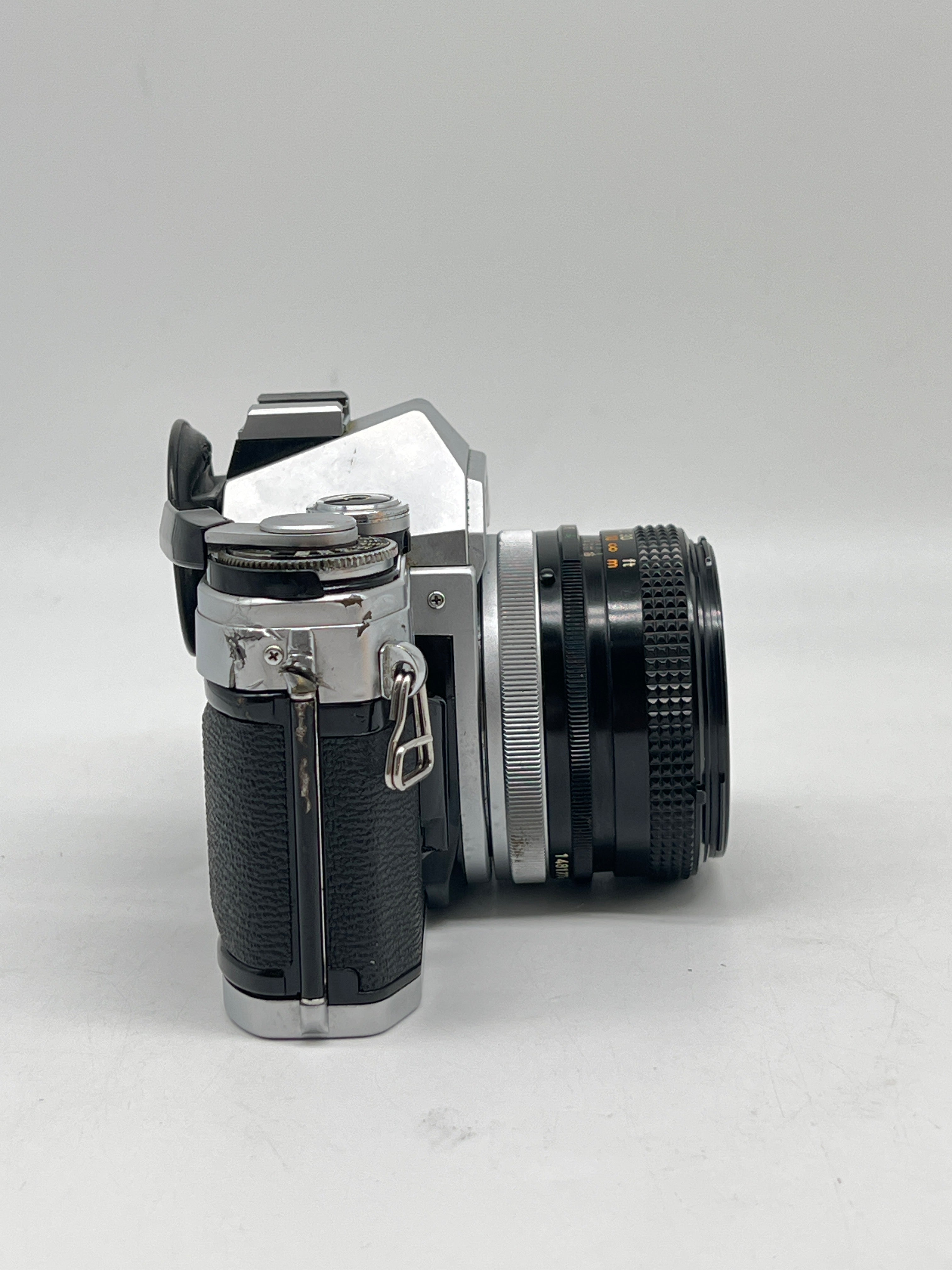 Canon AE-1 Silver SLR Camera 35mm W/50mm f/1.8 FD Lens Untested