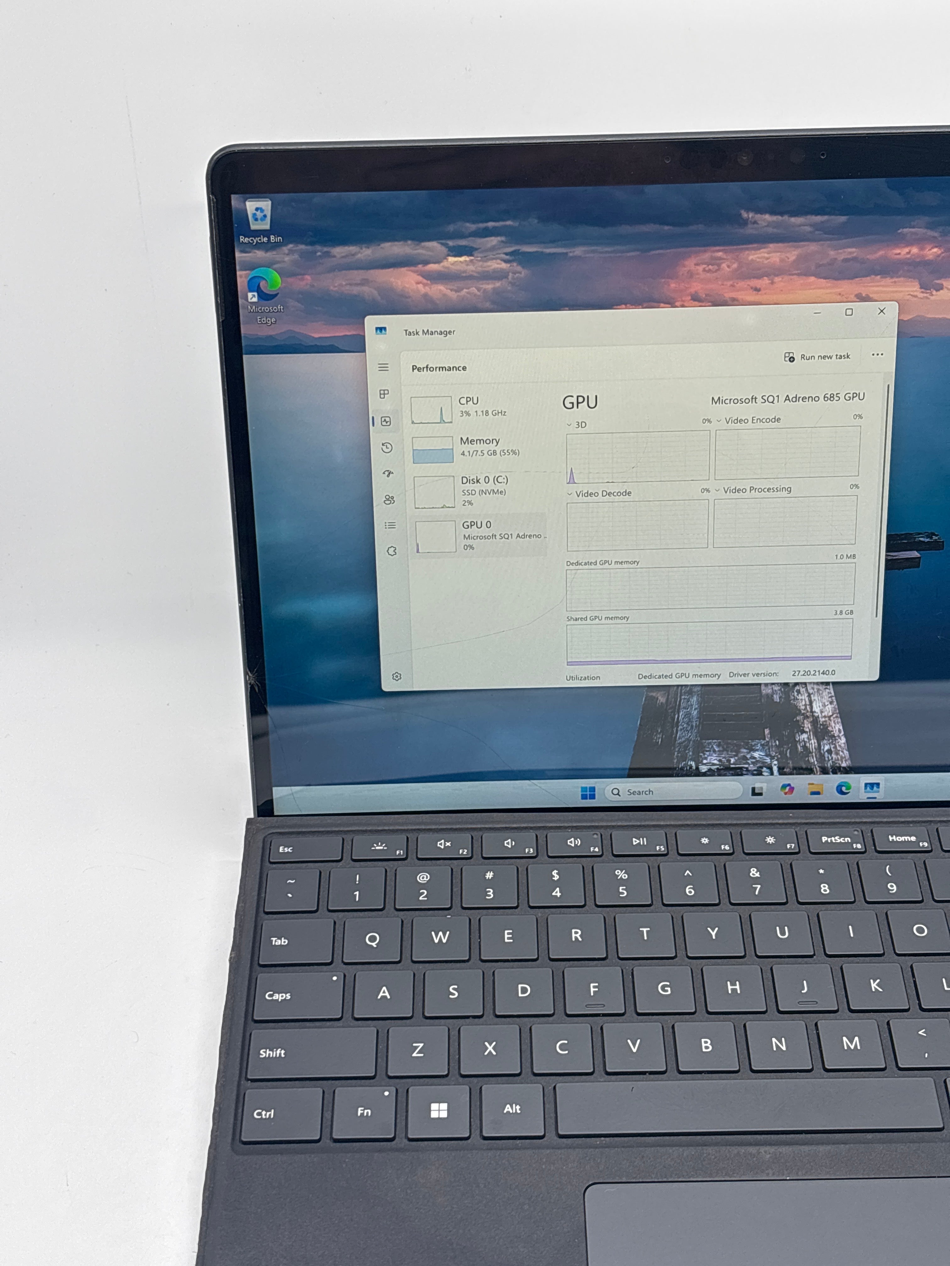 Microsoft Surface Pro X 1876 Microsoft SQ1 8GB RAM 256GB SSD - For Parts (Read DESC)