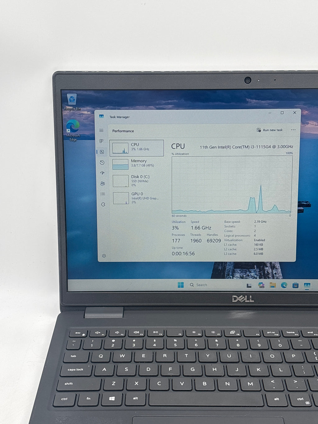 Dell Latitude 3520 15.6" i3-1115G4 8GB RAM 256GB SSD - Remotely Managed