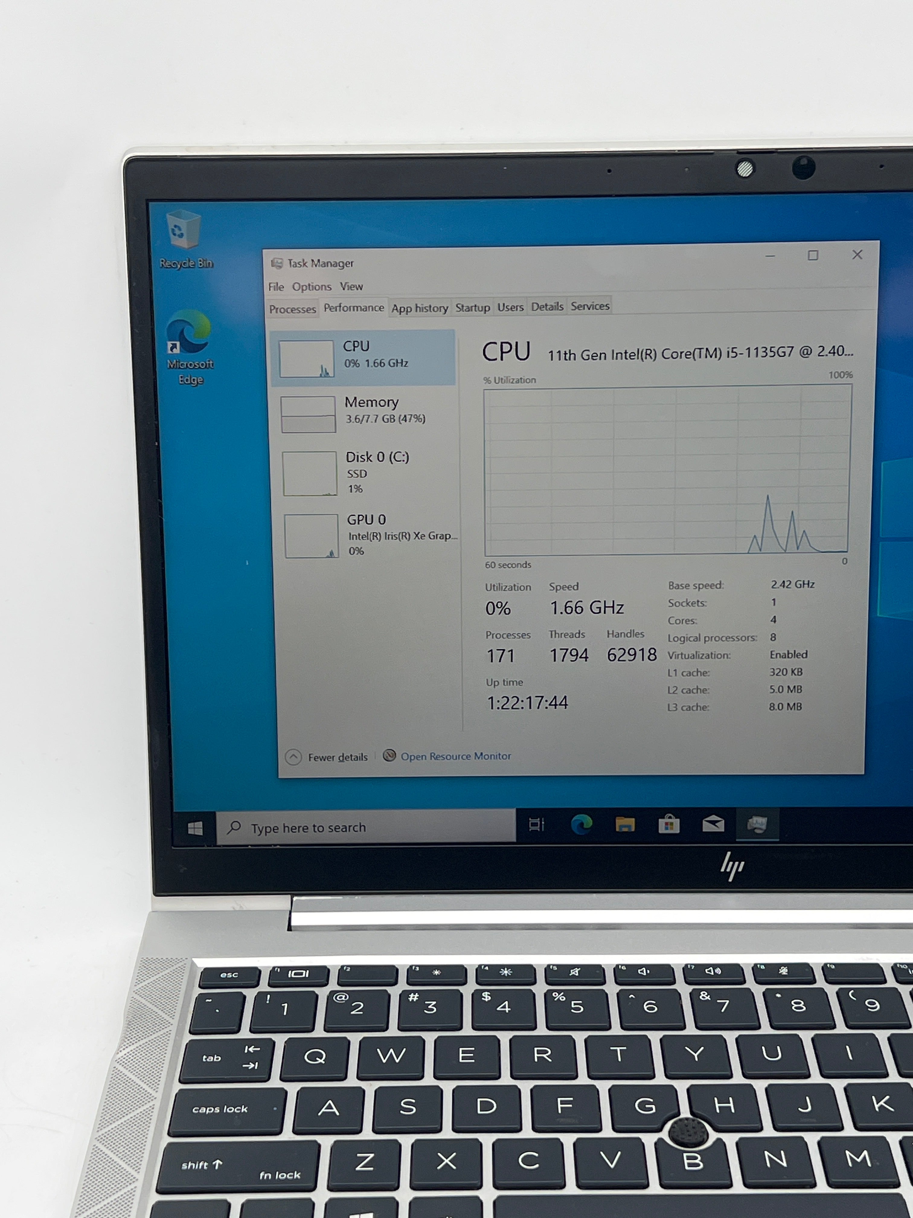 HP Elitebook 840 G8 Touch i5-1135G7 8GB RAM 256GB SSD - Bios Lock/Remotely Managed