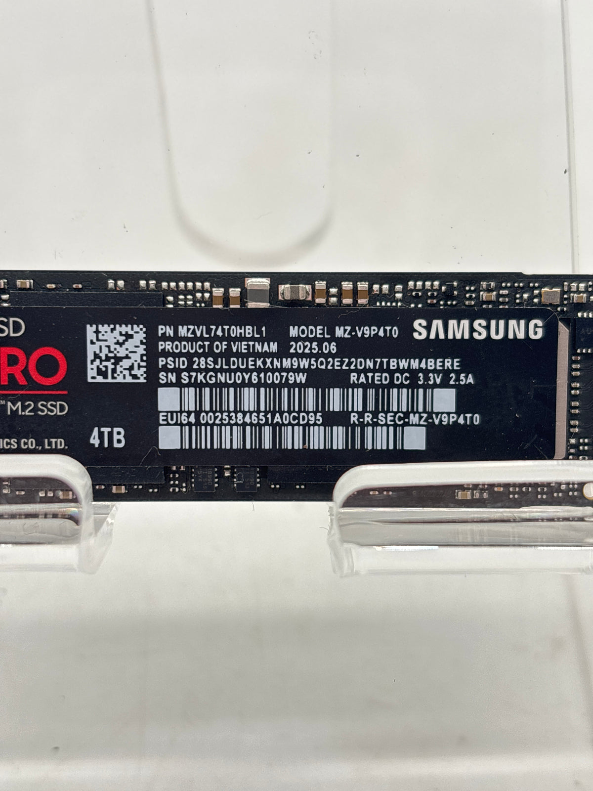 Samsung 990 PRO MZ-V9P4T0 4TB NVMe M.2 2280 PCIe 4.0 x4 SSD Black - Used