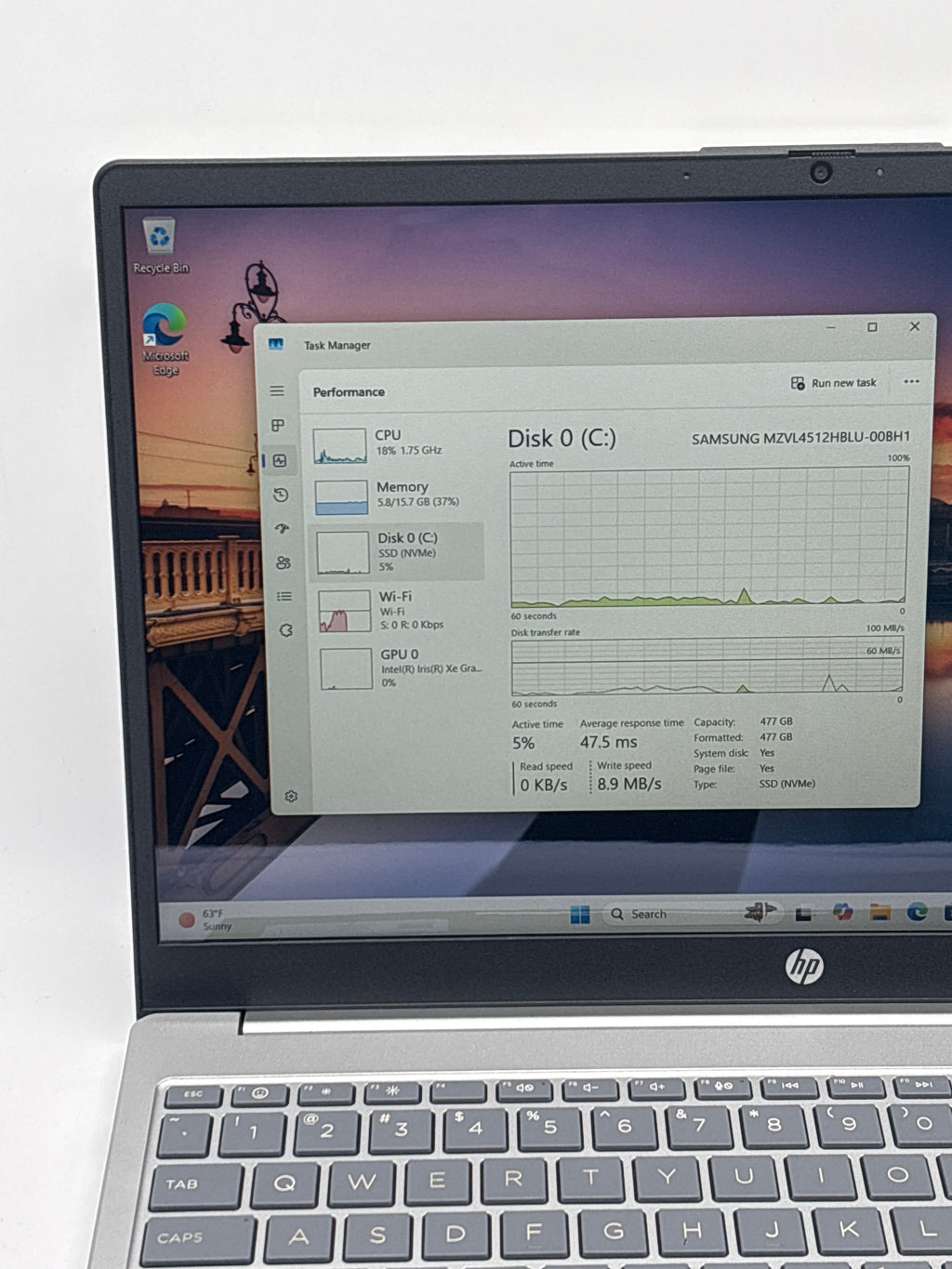 HP Laptop 15-fd0107dx i7-1255U 16 GB RAM 512 GB SSD