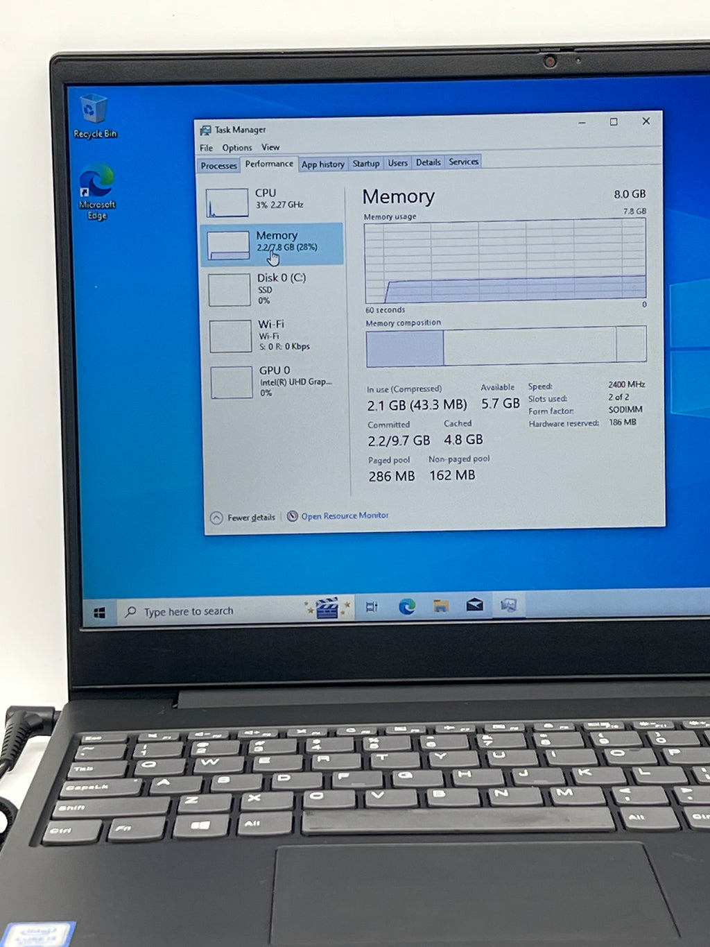 Lenovo Ideapad S340-15IWl i5 8GB RAM 128GB SSD - For Parts