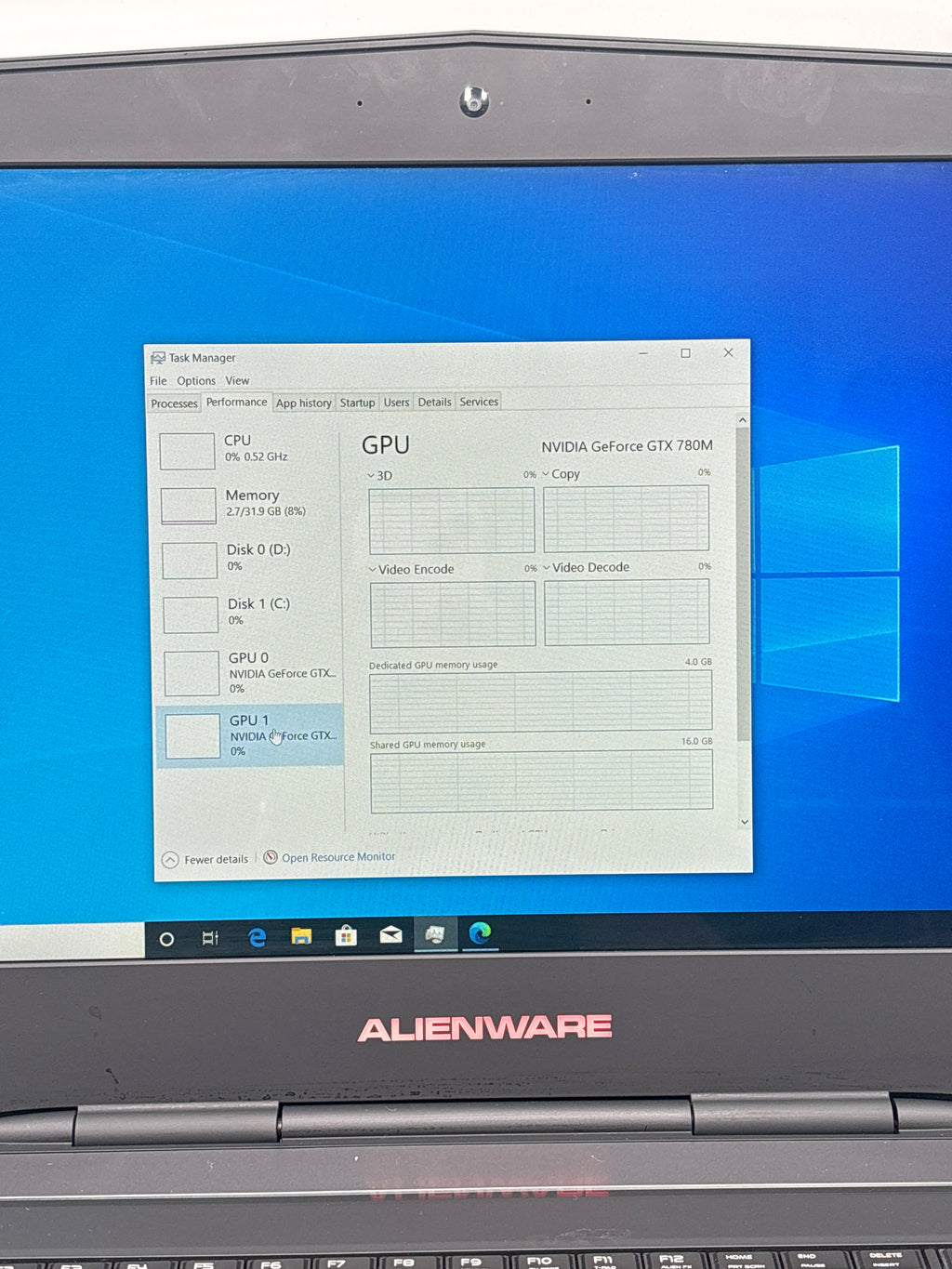 Alienware 18 i7-4930MX 32GB RAM 512GB SSD + 750GB HDD Dual GTX 780M - Used