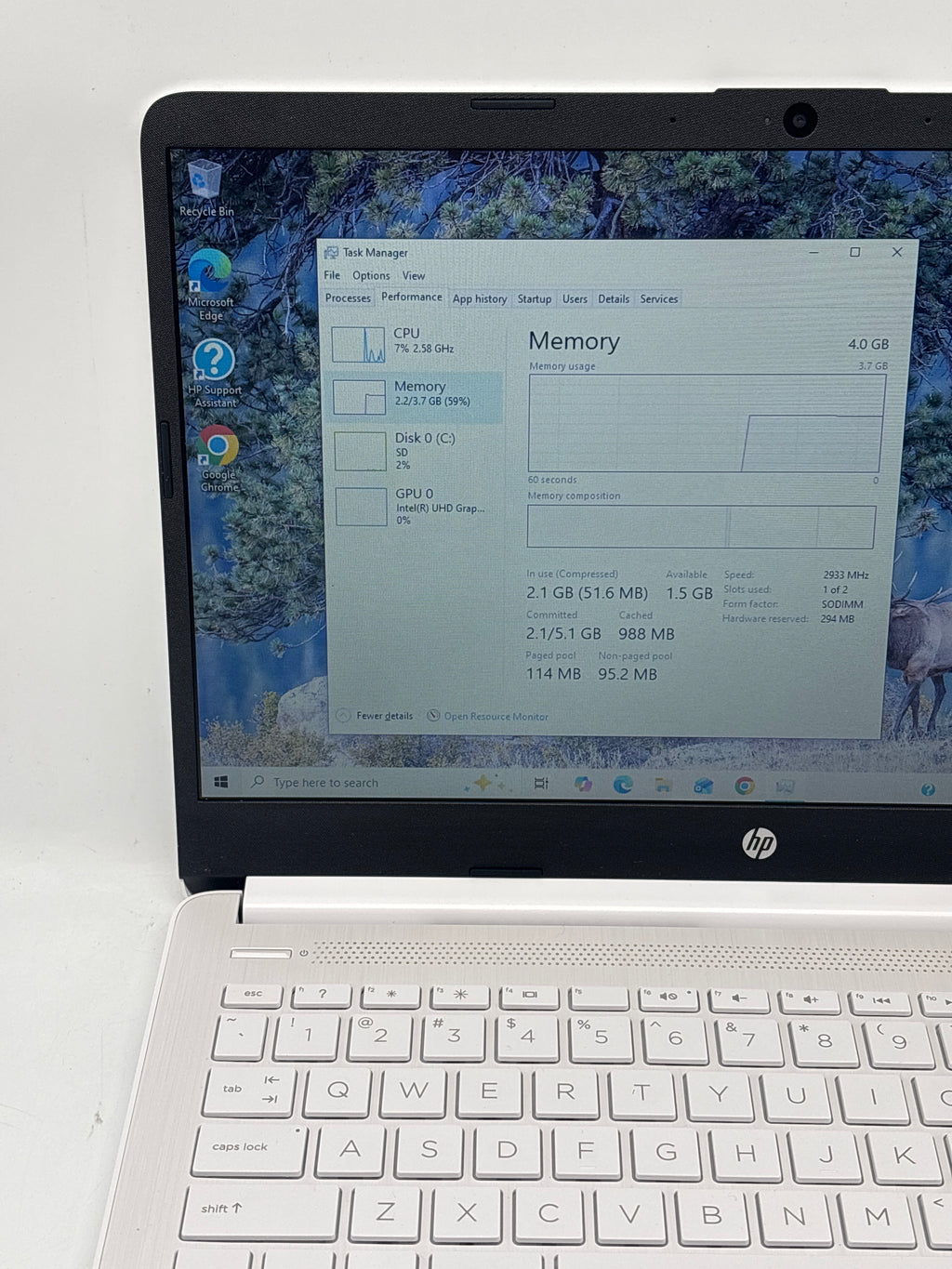 HP 14-DQ3000DX 14" Intel Celeron N4500 4GB RAM 64GB eMMC - Used