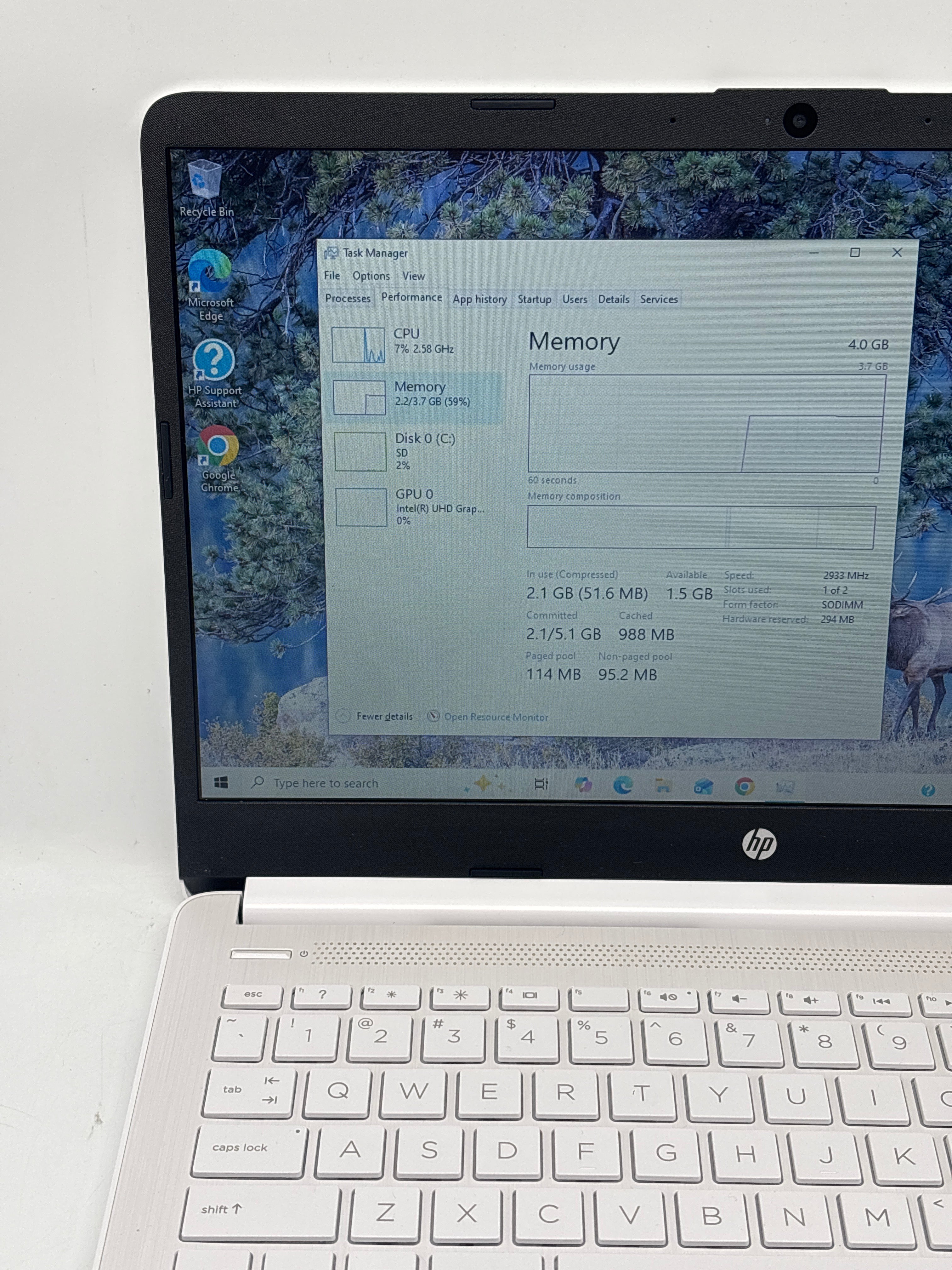 HP 14-DQ3000DX 14" Intel Celeron N4500 4GB RAM 64GB eMMC - Used