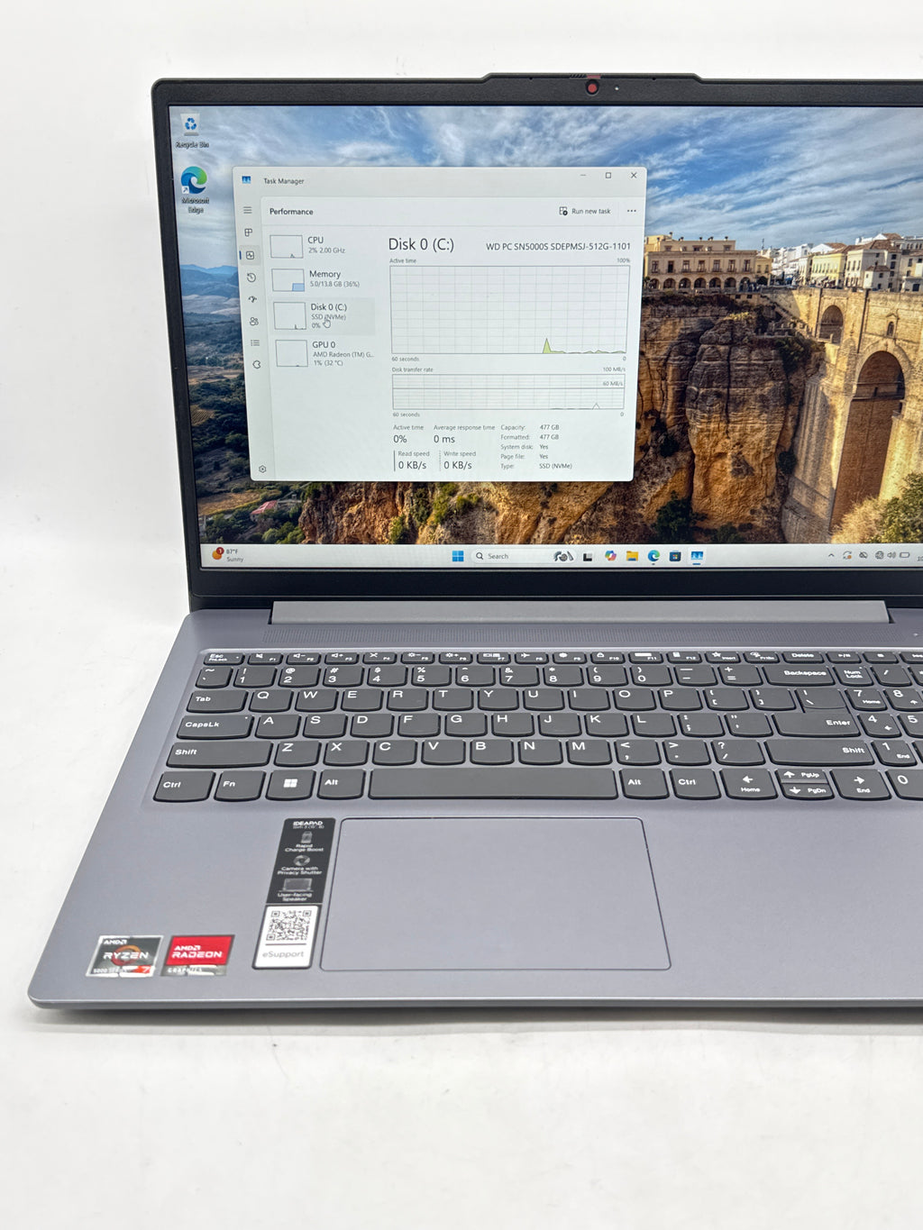Lenovo IdeaPad Slim 3 15ABR8 Ryzen 7 5825U 16GB RAM 512GB SSD Gray - Used