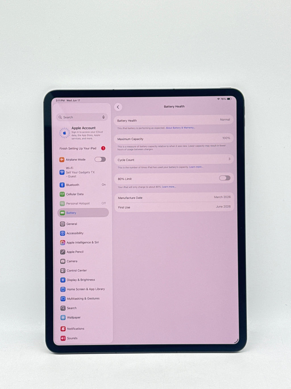 Apple iPad Pro M5 A3361 13" 256GB Wi-Fi + Cellular Space Black - Verizon