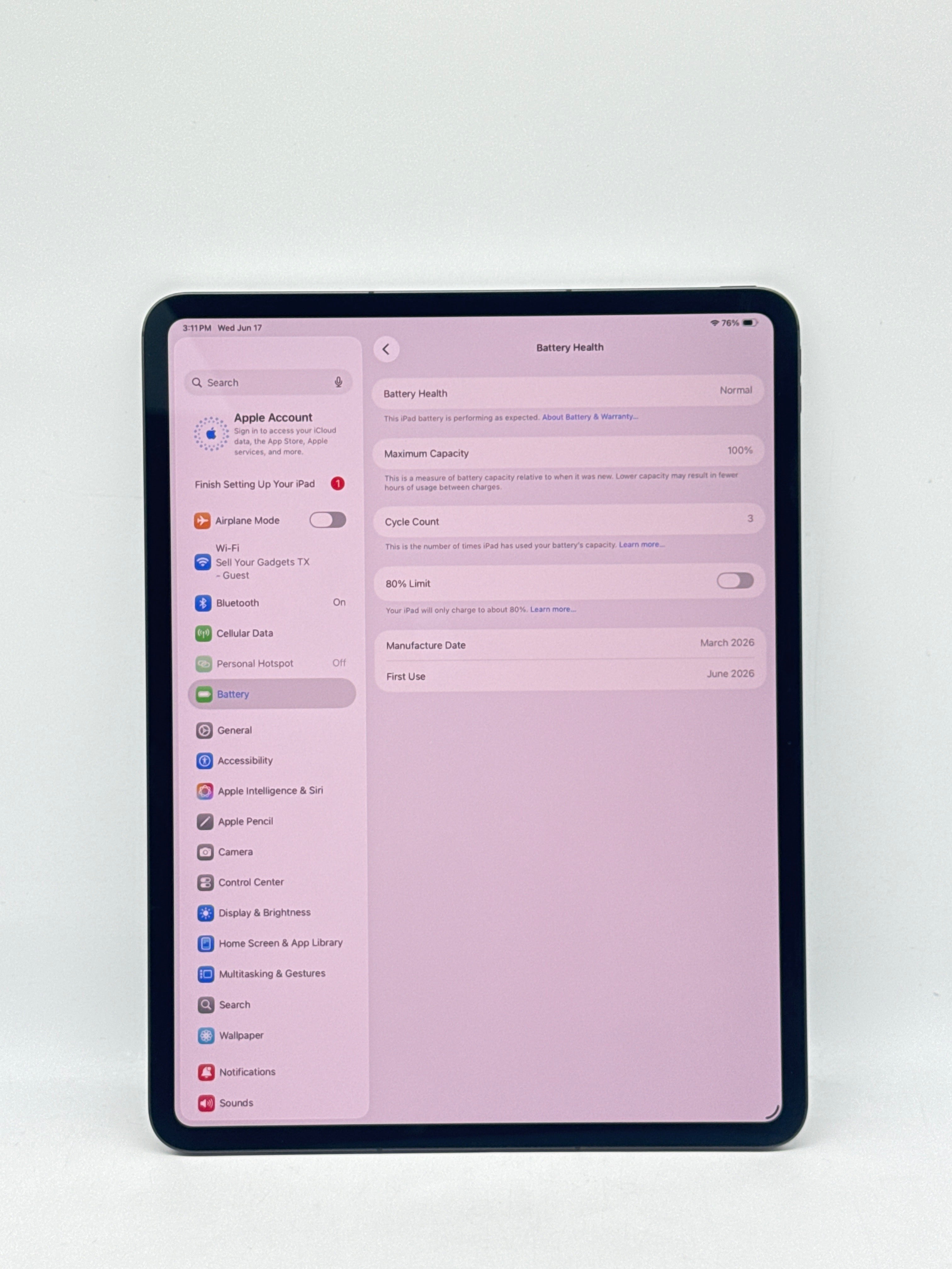 Apple iPad Pro M5 A3361 13" 256GB Wi-Fi + Cellular Space Black - Verizon