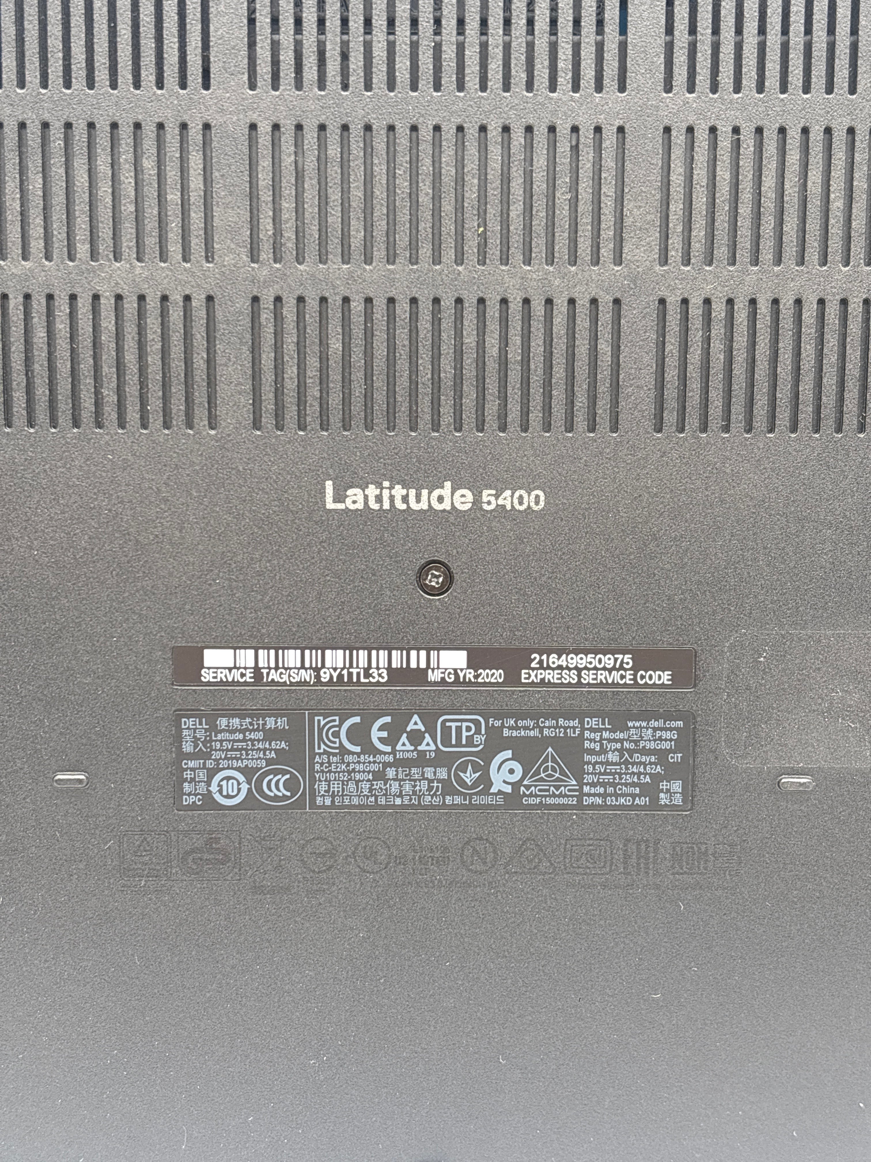 Dell Latitude 5400 i7 8th Gen 8GB RAM 256GB SSD - For Parts (Read DESC)