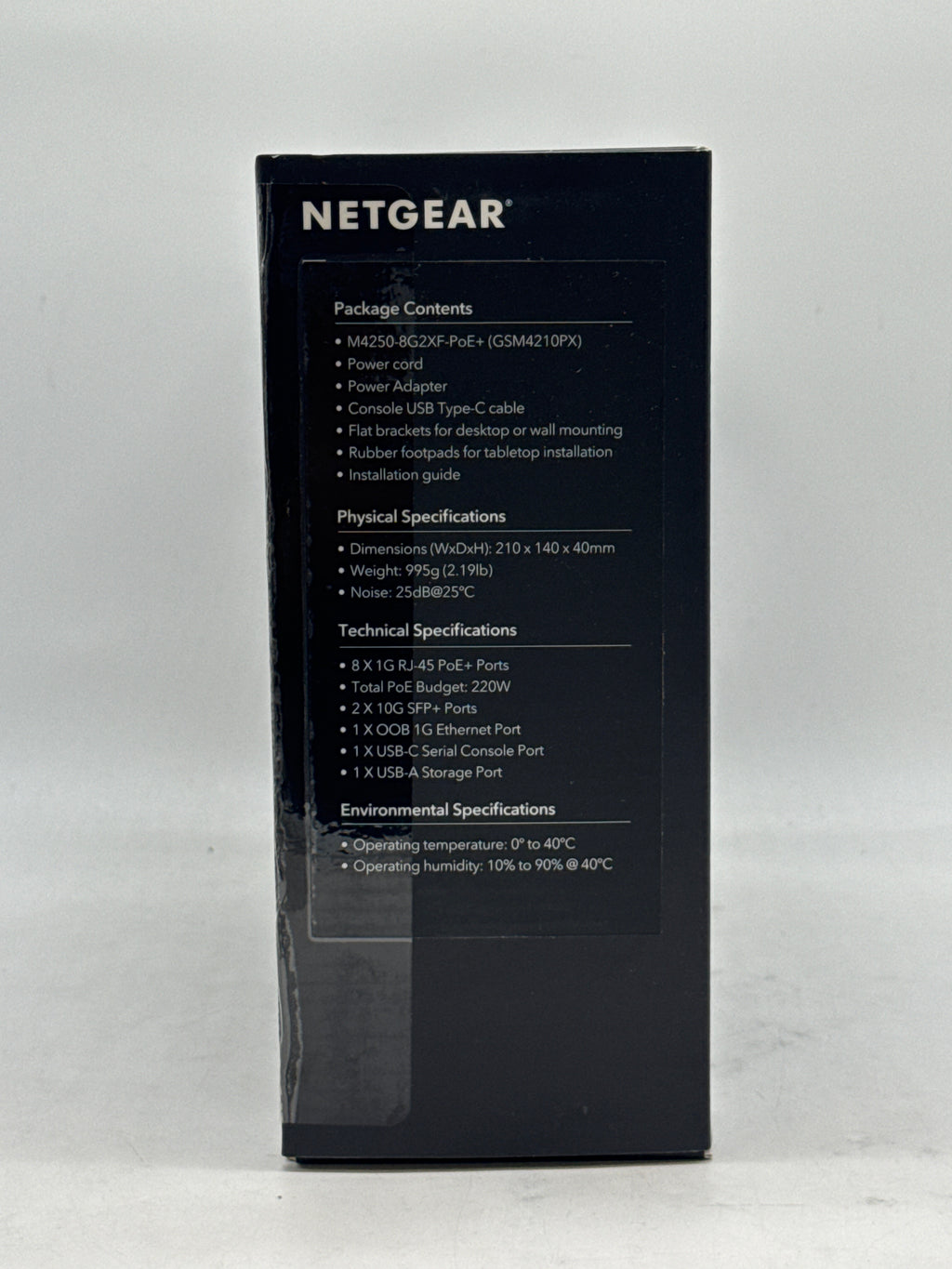 NETGEAR M4250-8G2XF-PoE+ Fully Managed 8-Port Switch 10G SFP+ GSM4210PX